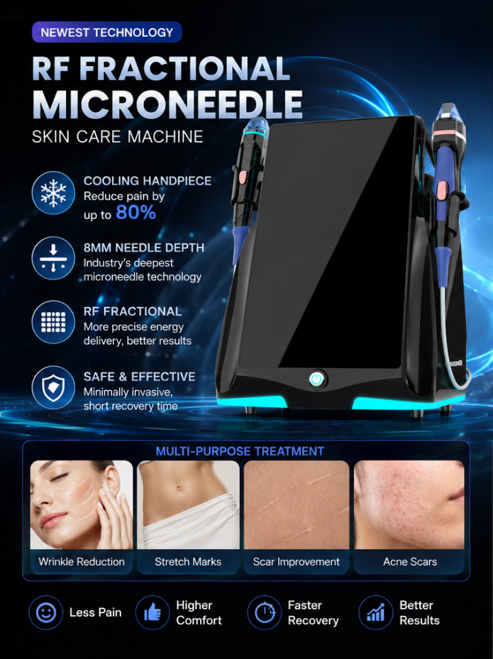 A70 M9 RF Microneedle With Ice Cooling Scar&Stretch Marks Removal Acne Treatment Machine