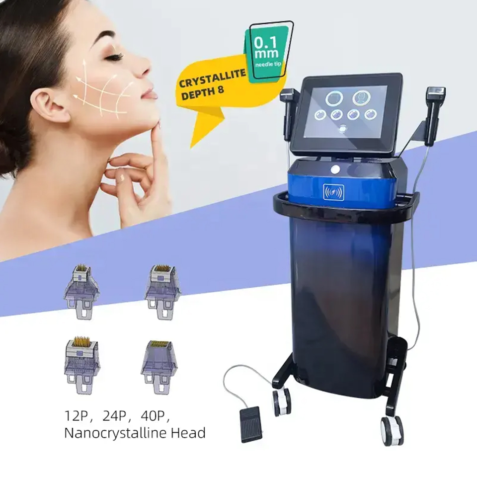 Portable/vertical morpheus8 rf microneedle machine