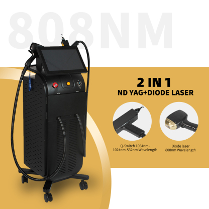 2in1 808nm diode laser hair removal Nd Yag laser Picosecond Laser Tattoo Removal Machine