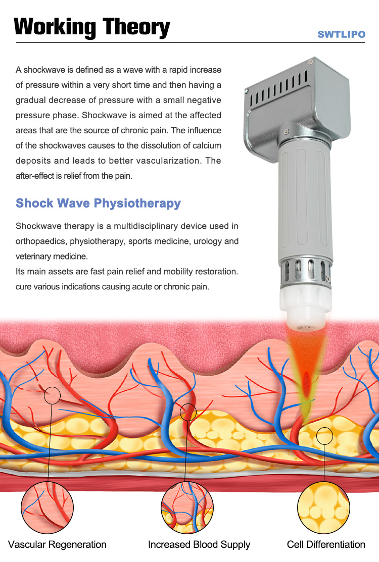SW931 3IN1 Shock Wave EMS Pressotherapy Lymphatic Drainage Pain Relief Machine