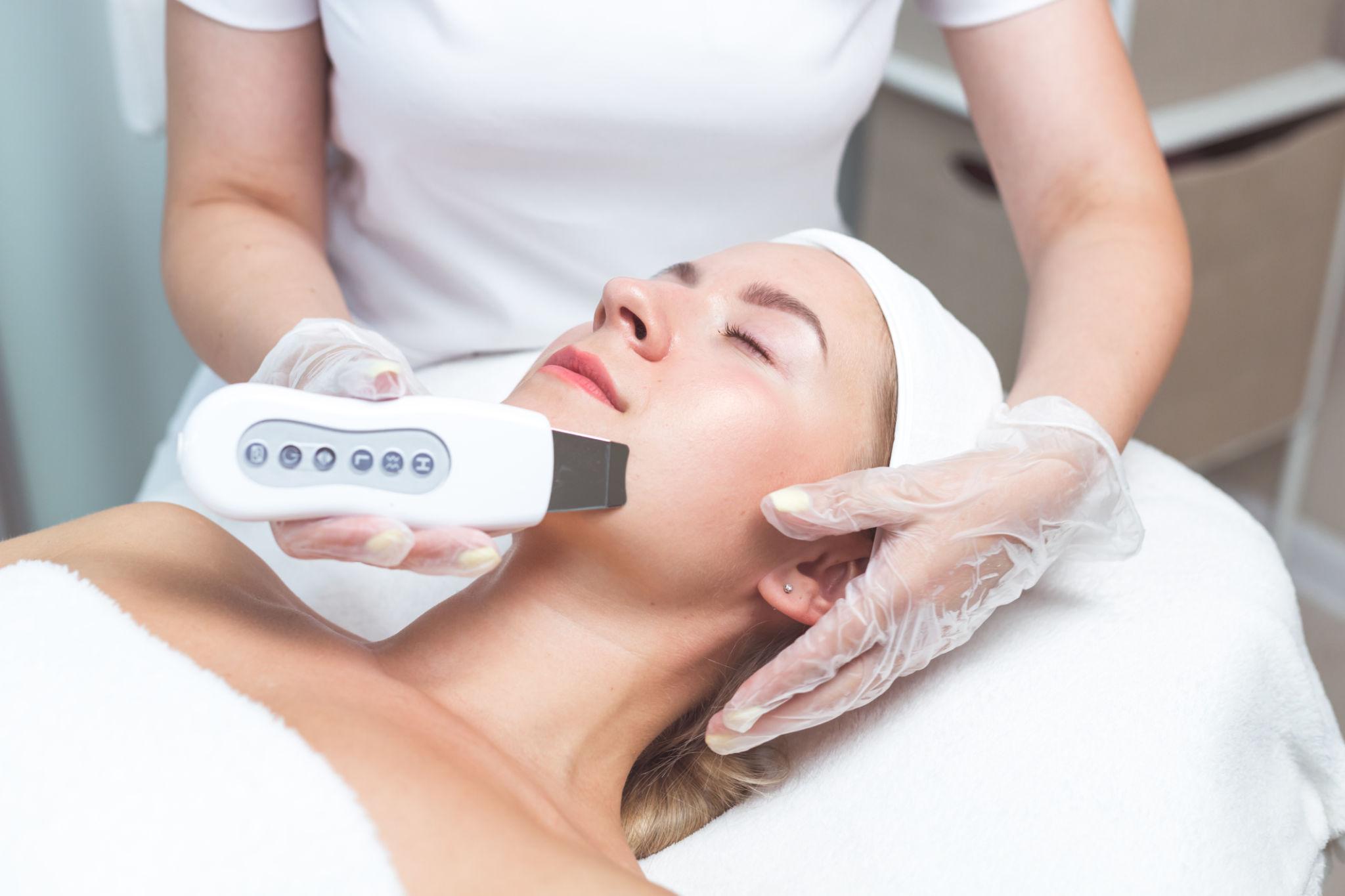 A holistic skin care treatment with an ultrasonic cleaner