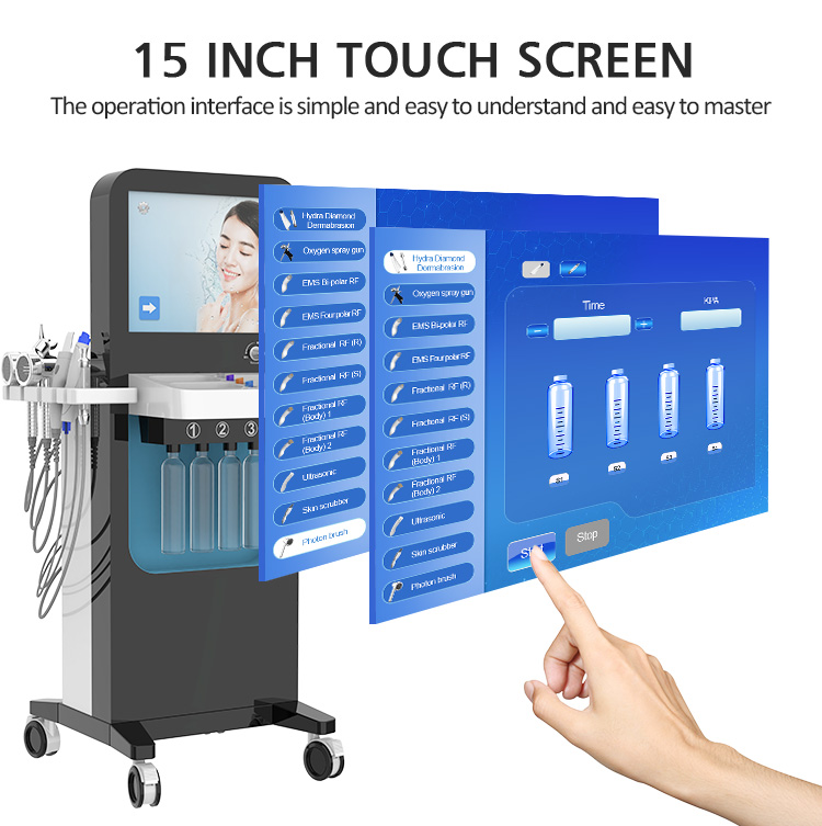 13 in 1 Hydra facial machine rf skin tighten hydro dermabrasion aqua peel facial machine