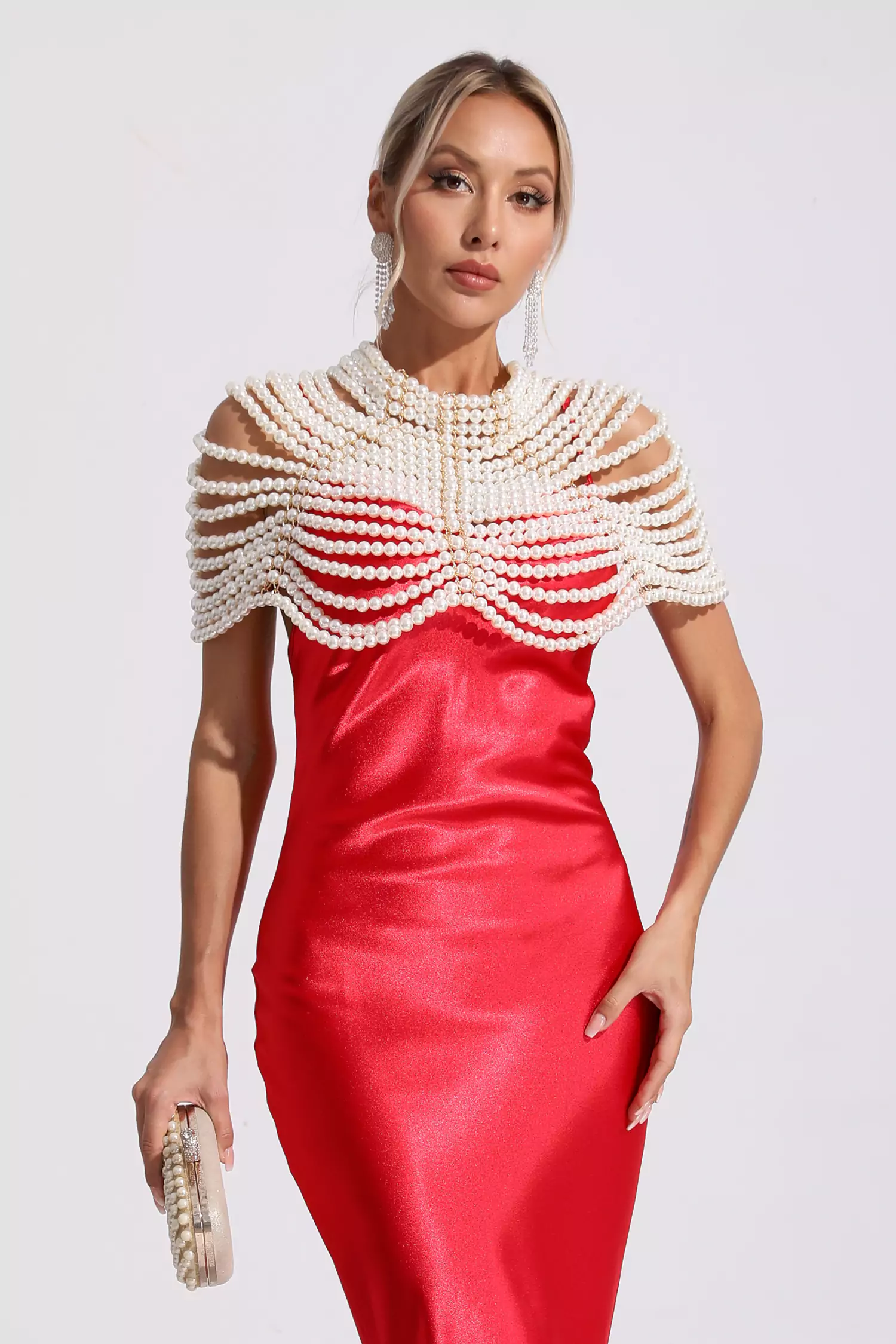 Rylee Multilayer Pearl Shawl Necklace-CATCHALL