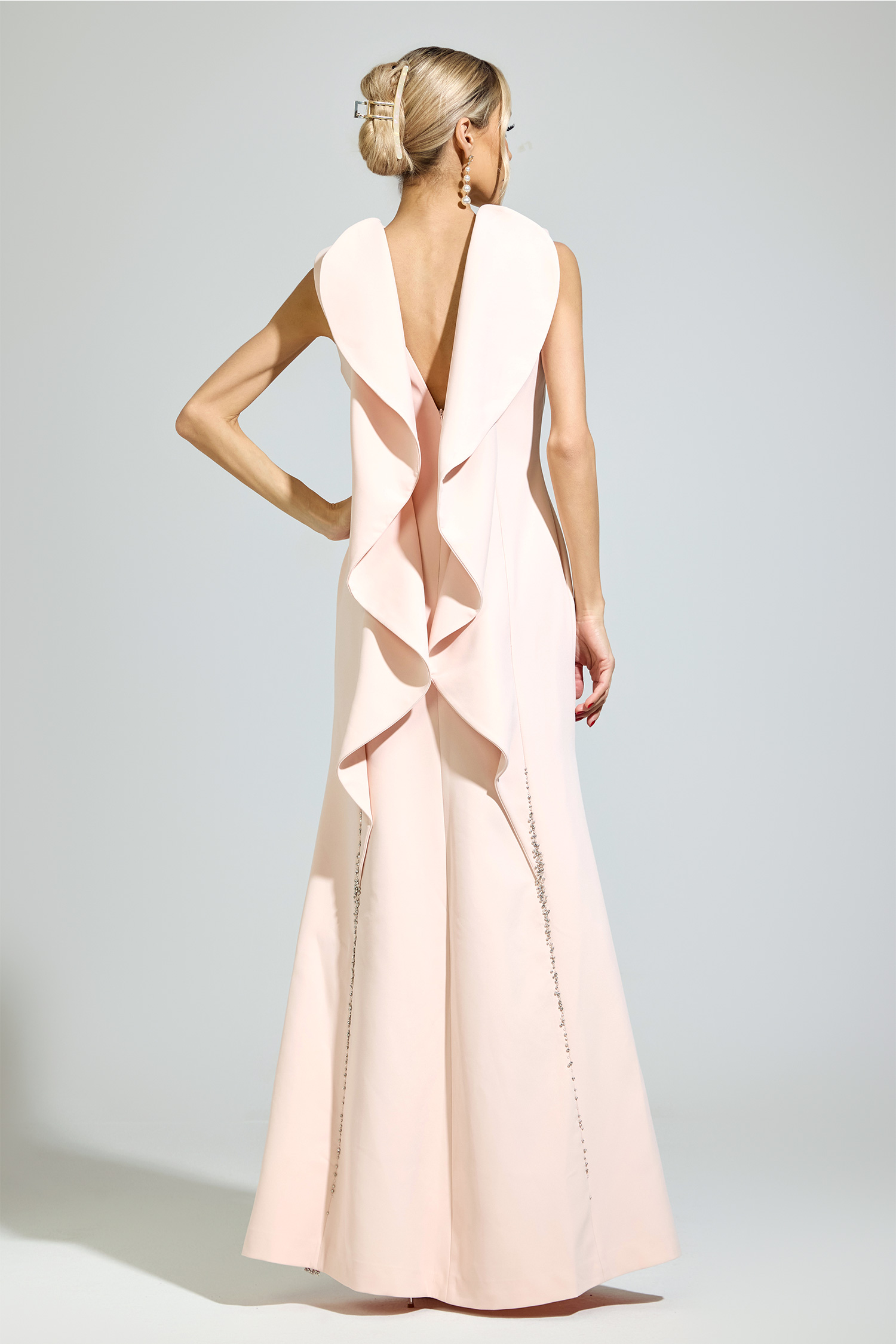 Hegel Pink Backless Formal Dress