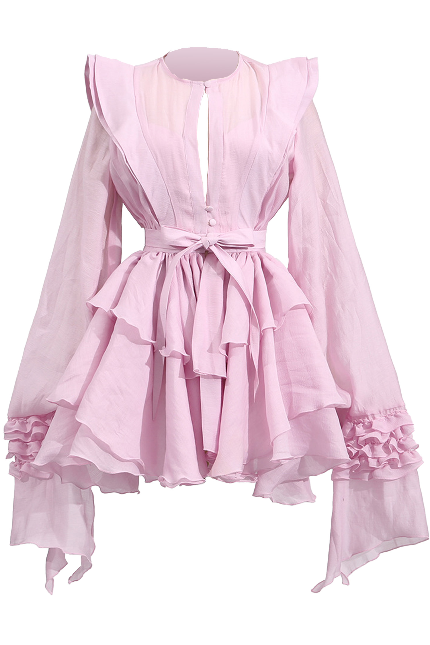 Beerbohm Pink Ruffled Dress