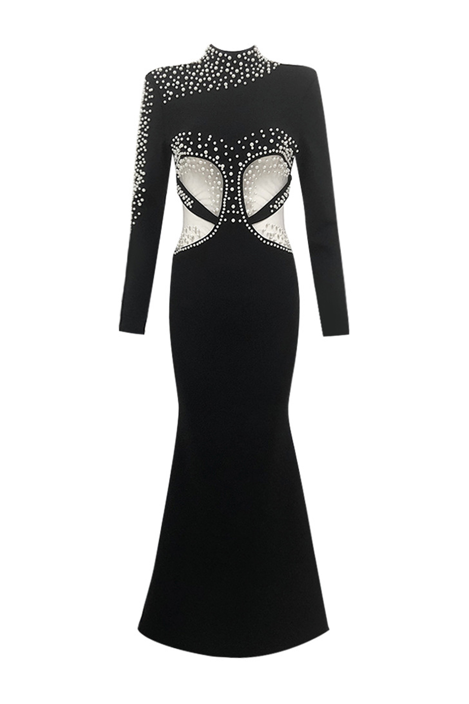 Bunyan Black Cut Out Mesh Bandage Dress
