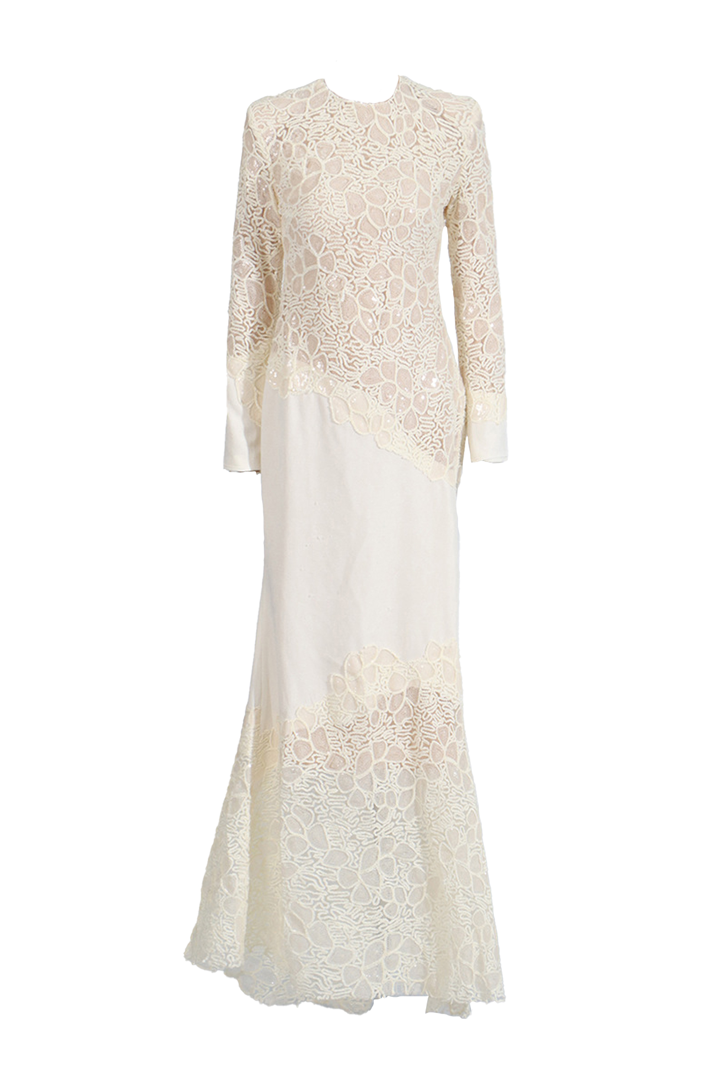Ruskin Beige Embroidered Maxi Dress