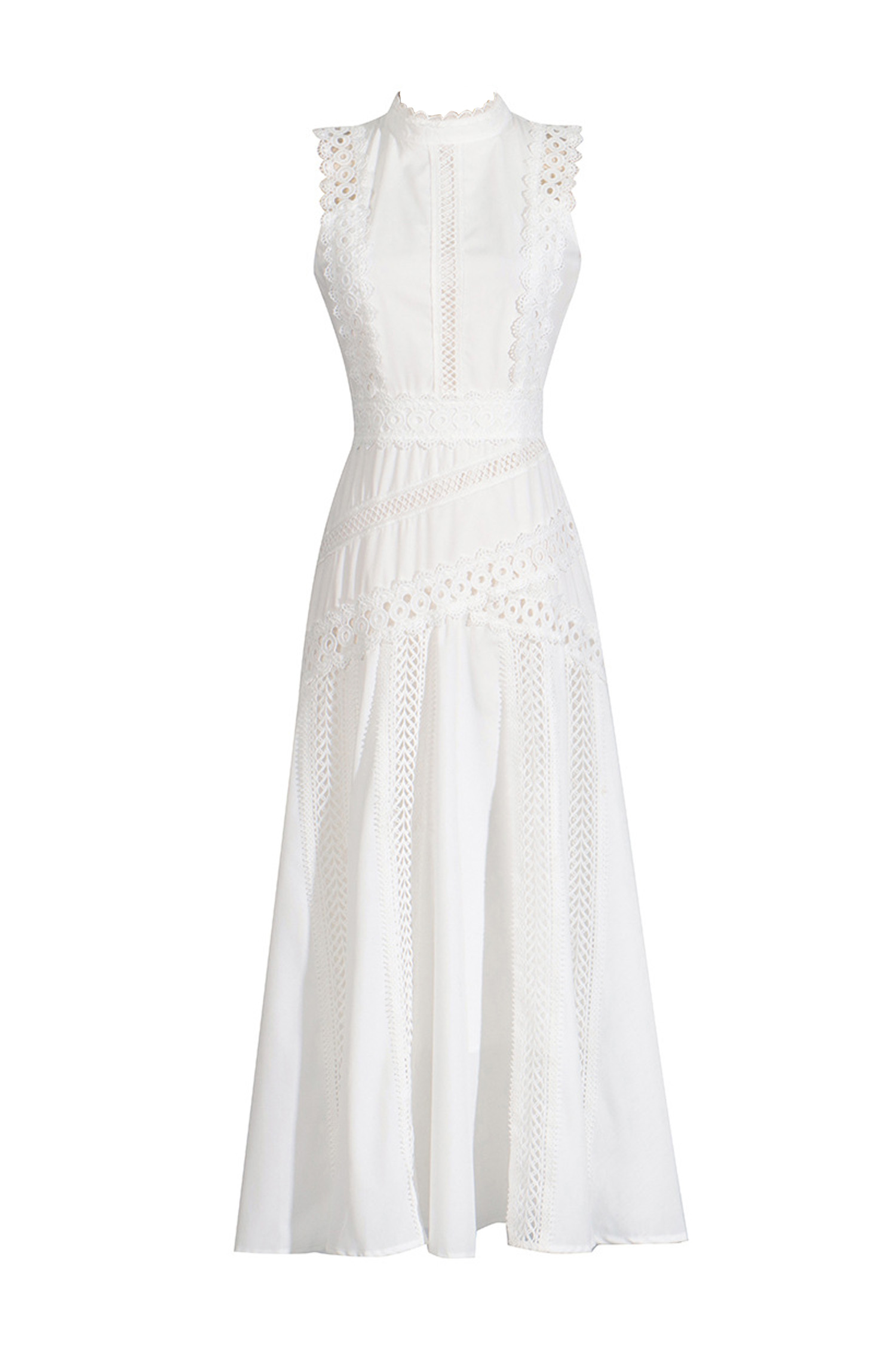 Susanna White Sleeveless Lace Dress