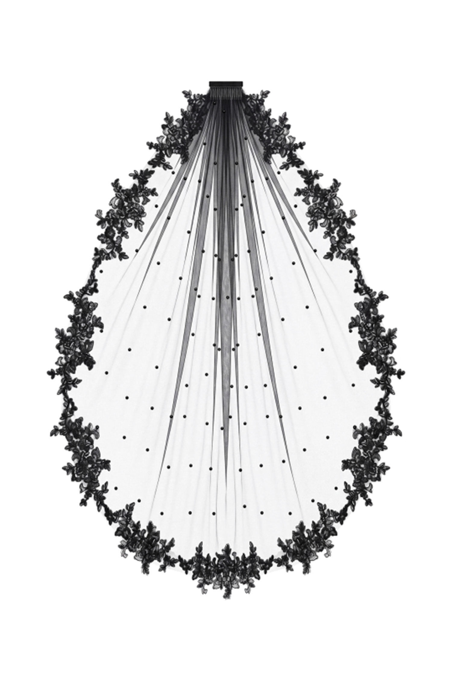 Janessa Black Lace Bridal Veil