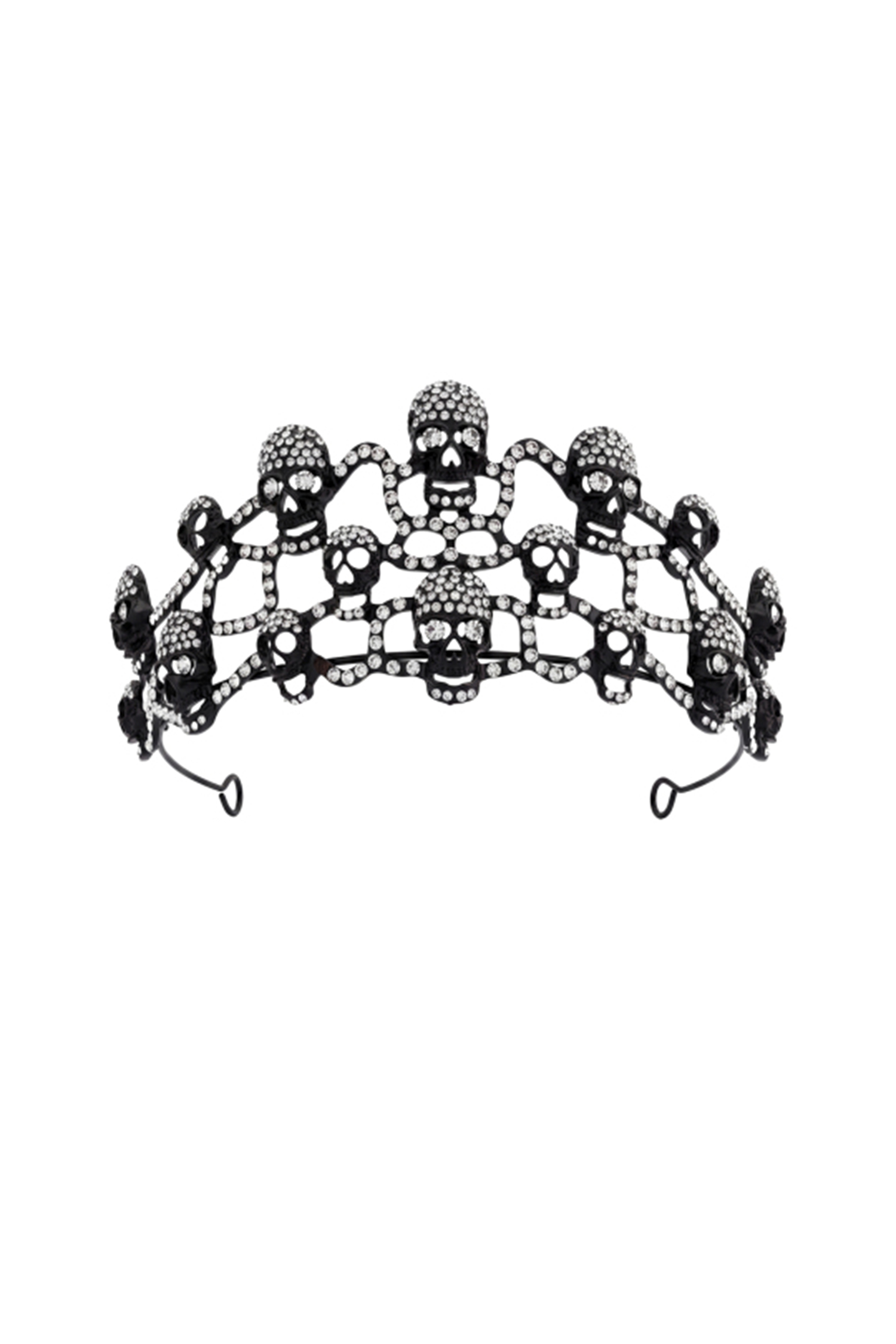 Arielle Gothic Skull Rhinestone Crown Headdress