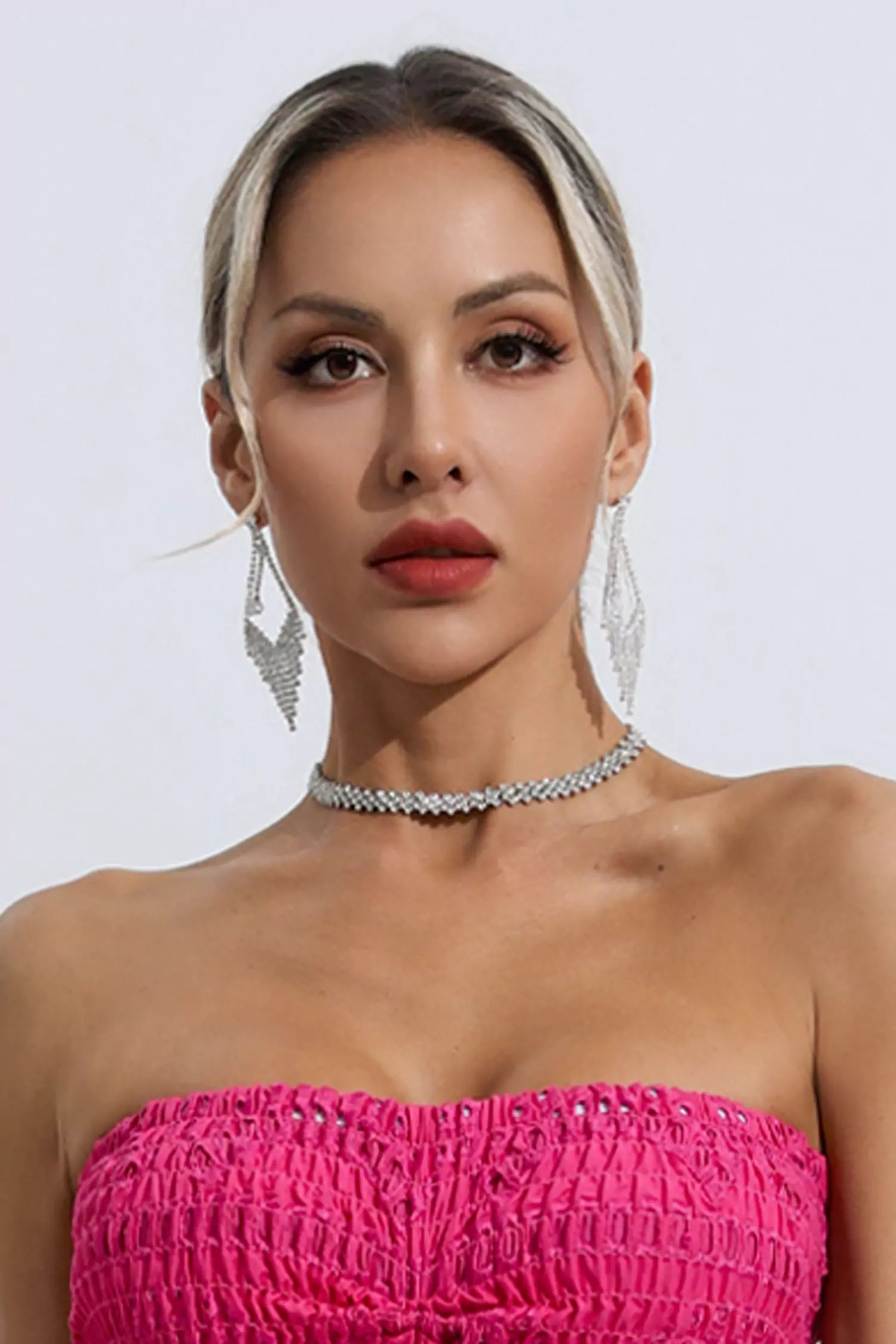 Alaiya Silver Diamond Necklace-CATCHALL