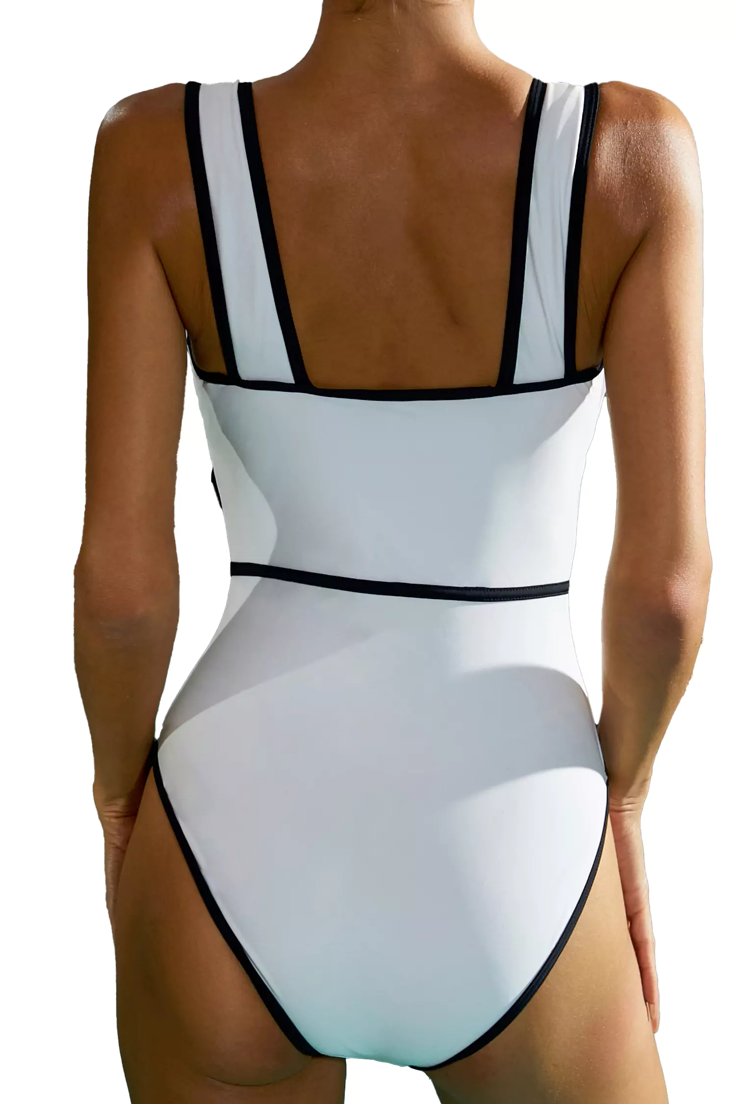 Clarissa White Bow One Piece Swimwear-CATCHALL