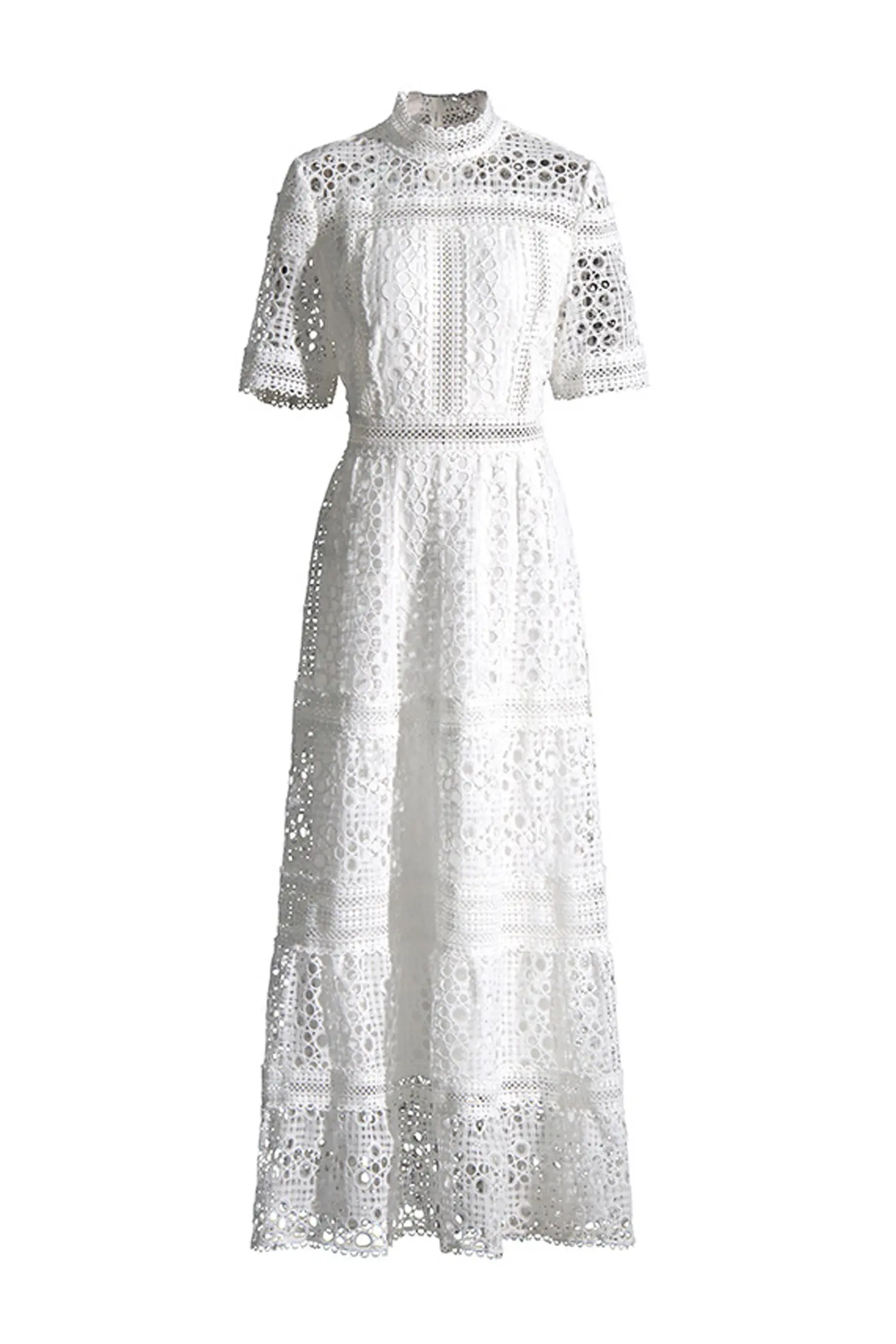 Paddy White Hollow Maxi Dress-CATCHALL