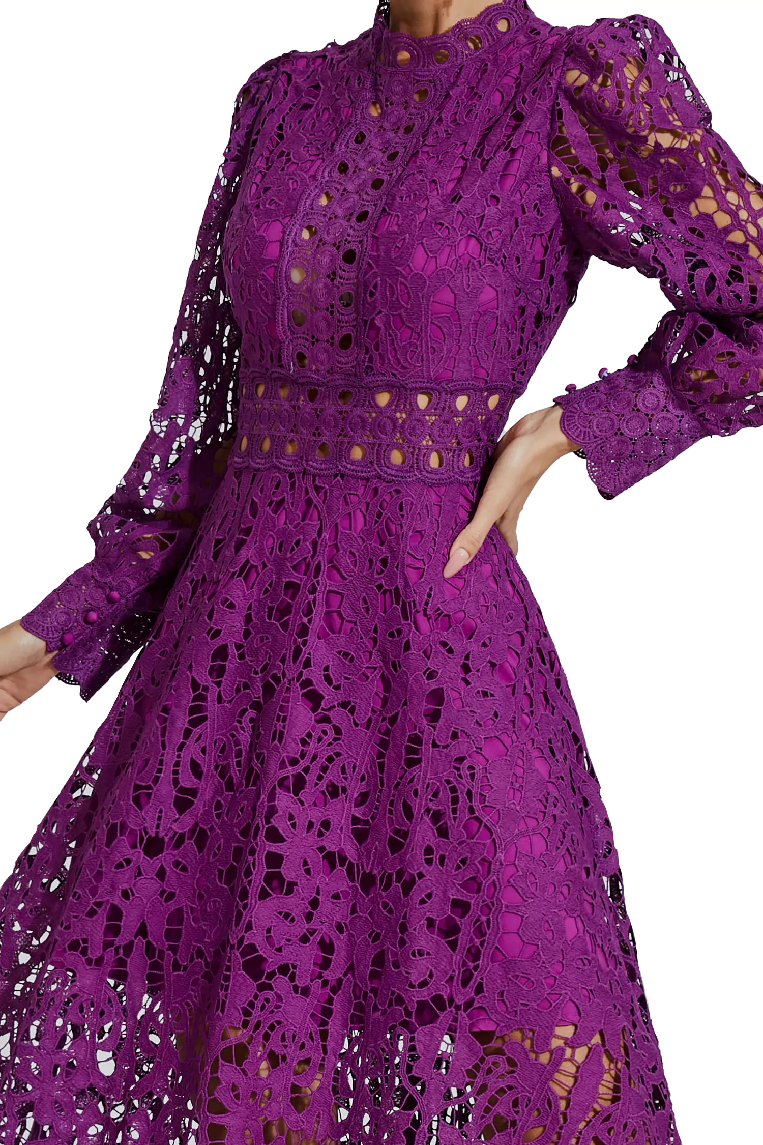 Kenzie Purple Lace Cutout Maxi Dress-CATCHALL
