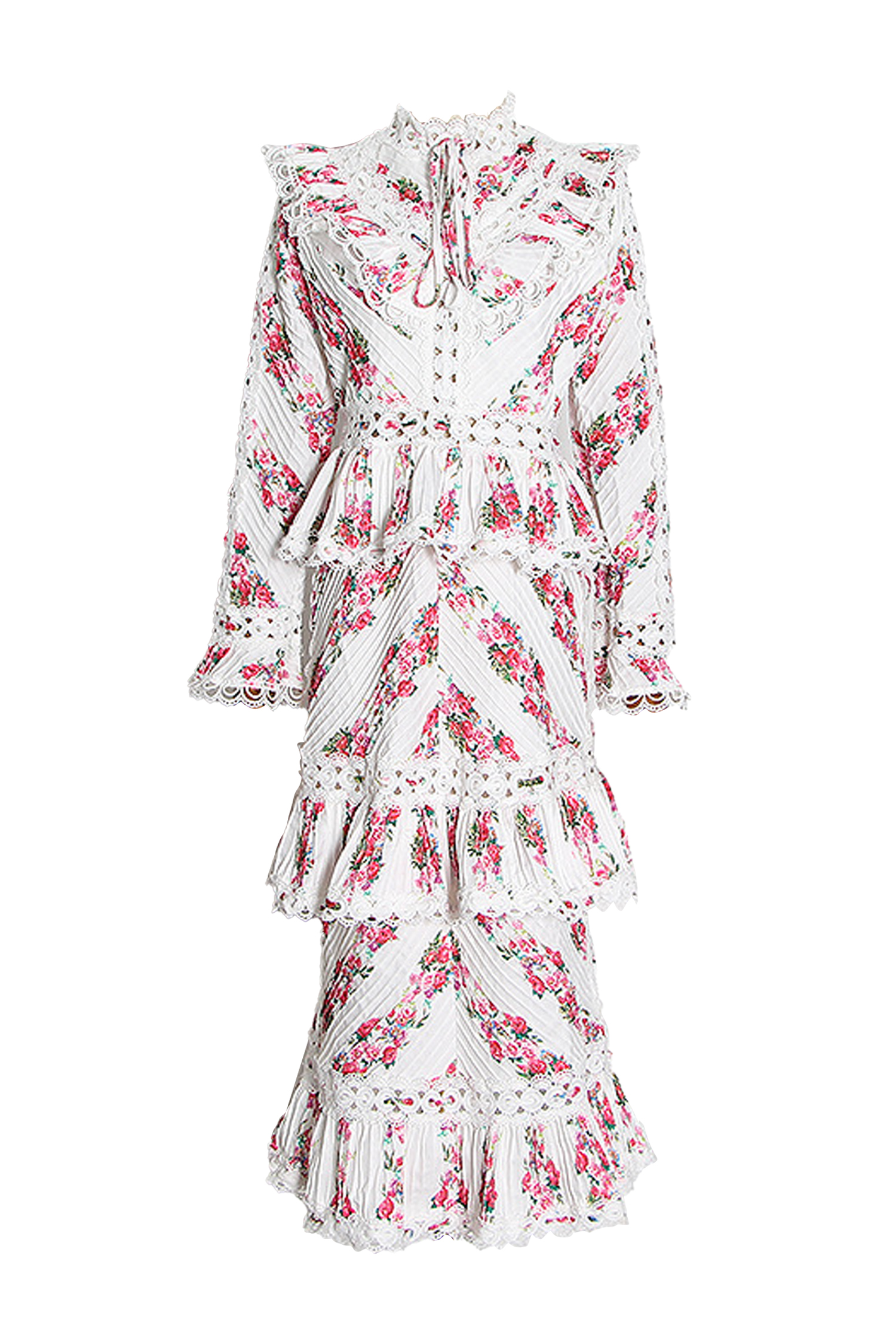 Morse Pink Floral Midi Dress