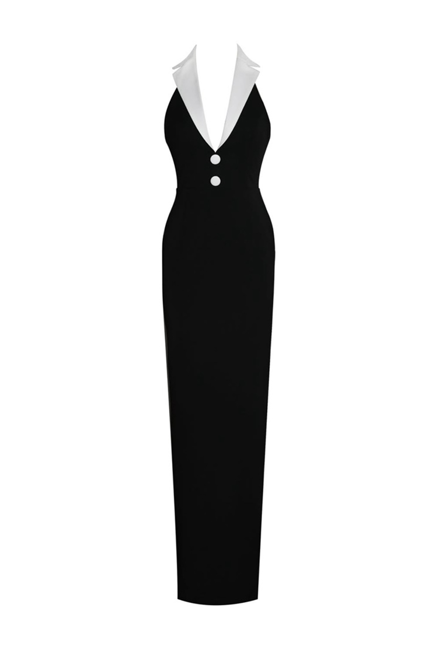 Symons Black Contrast Collar Bandage Dress
