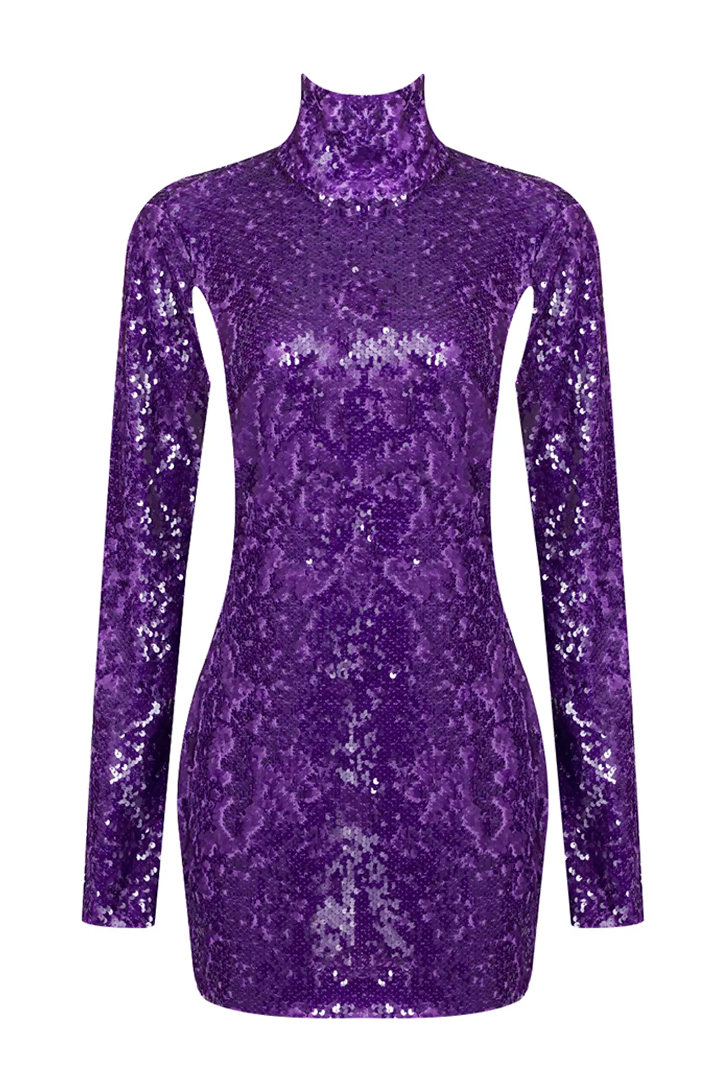 Vada Purple Backless Mini Sequins Dress-CATCHALL