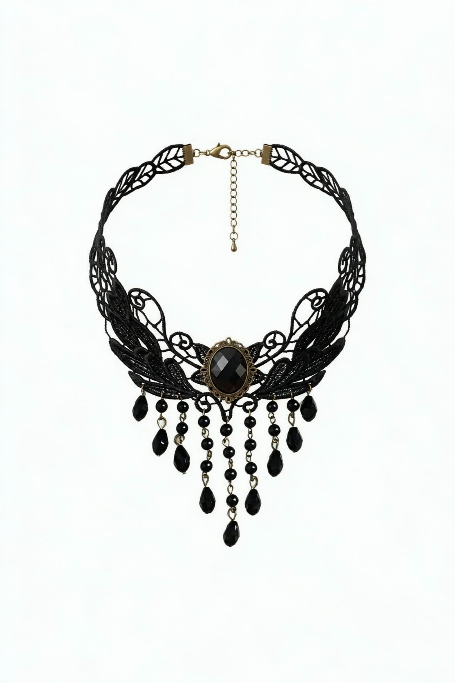 Kessia Black Gem Wing Choker