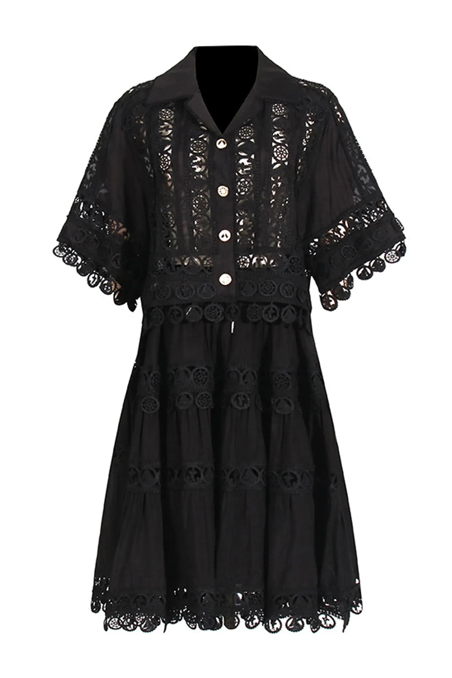 Churchill Black Lace Cut Out Set-CATCHALL