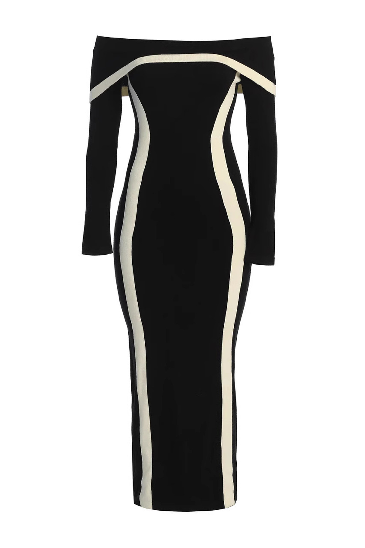 Harrod Black Off Shoulder Bandage Dress