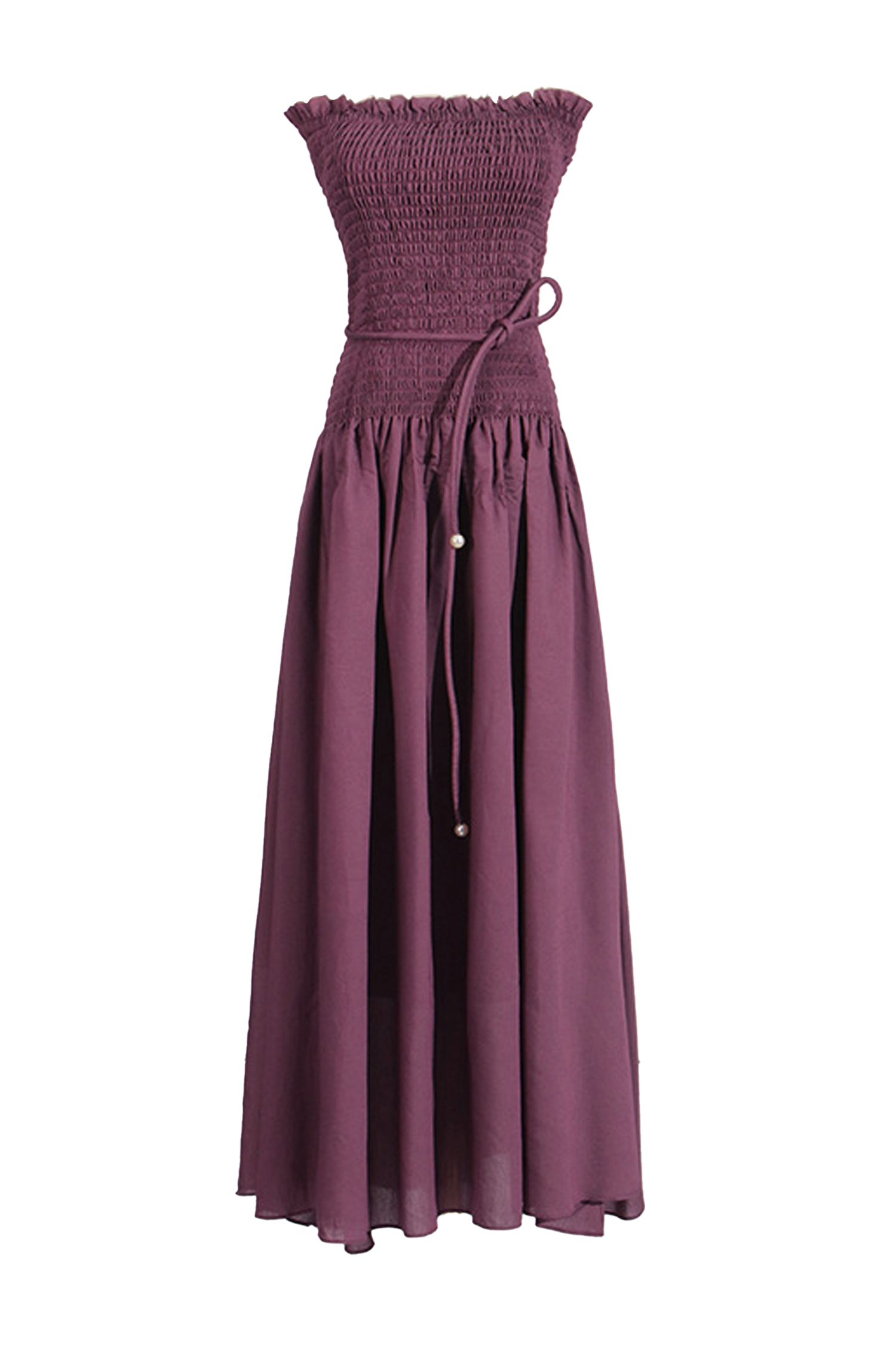 Norma Purple Ruched Off Shoulder Dress