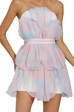 Elsa Button Down Mini Dress w/ Piping