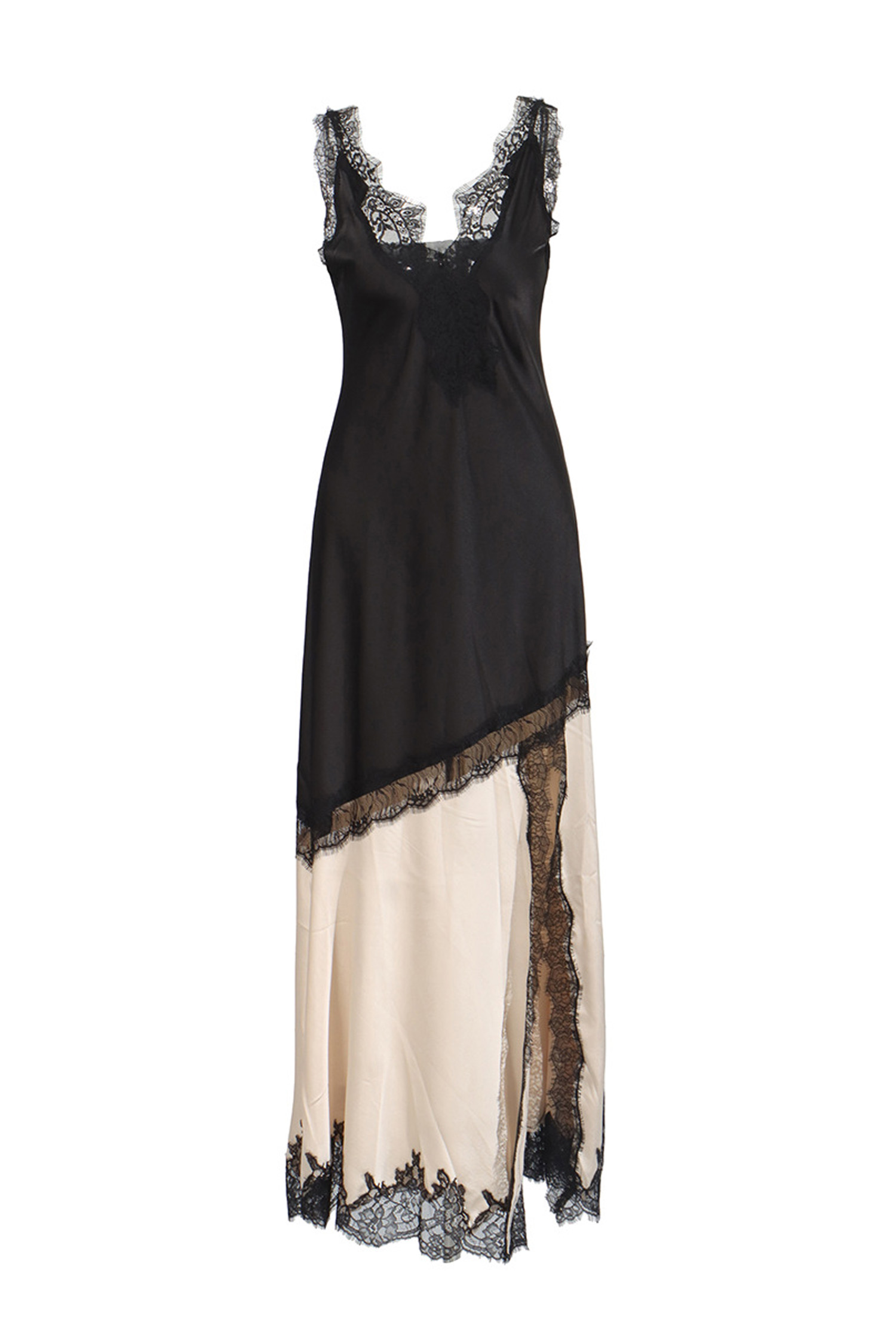 Dolly Black Beige Contrast Lace Dress