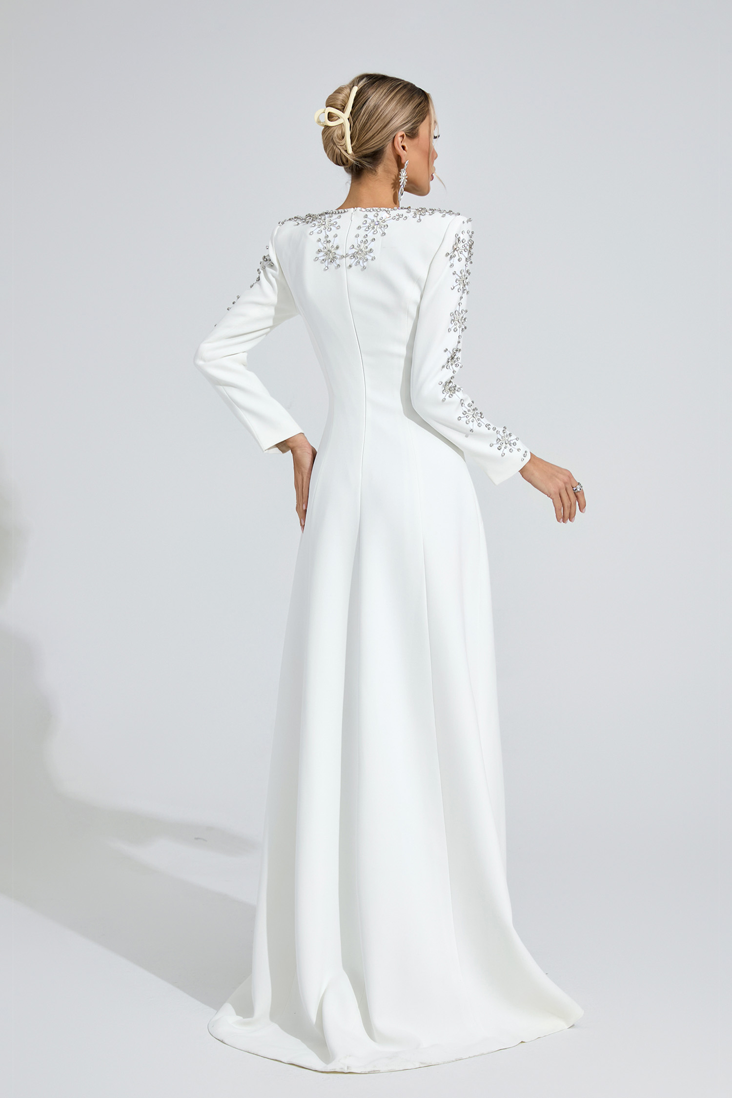 Lucinda White Diamond Maxi Dress