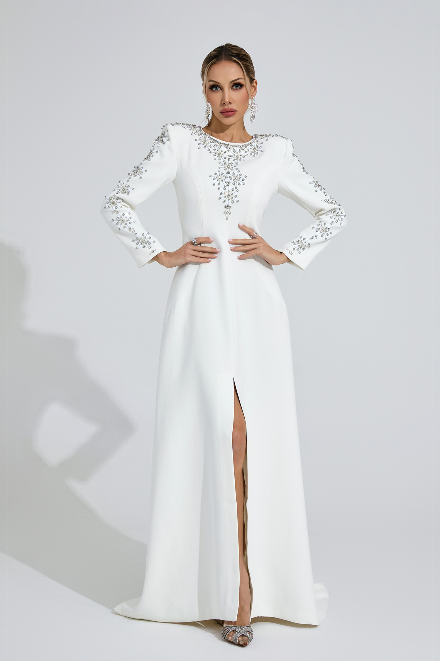 Lucinda White Diamond Maxi Dress