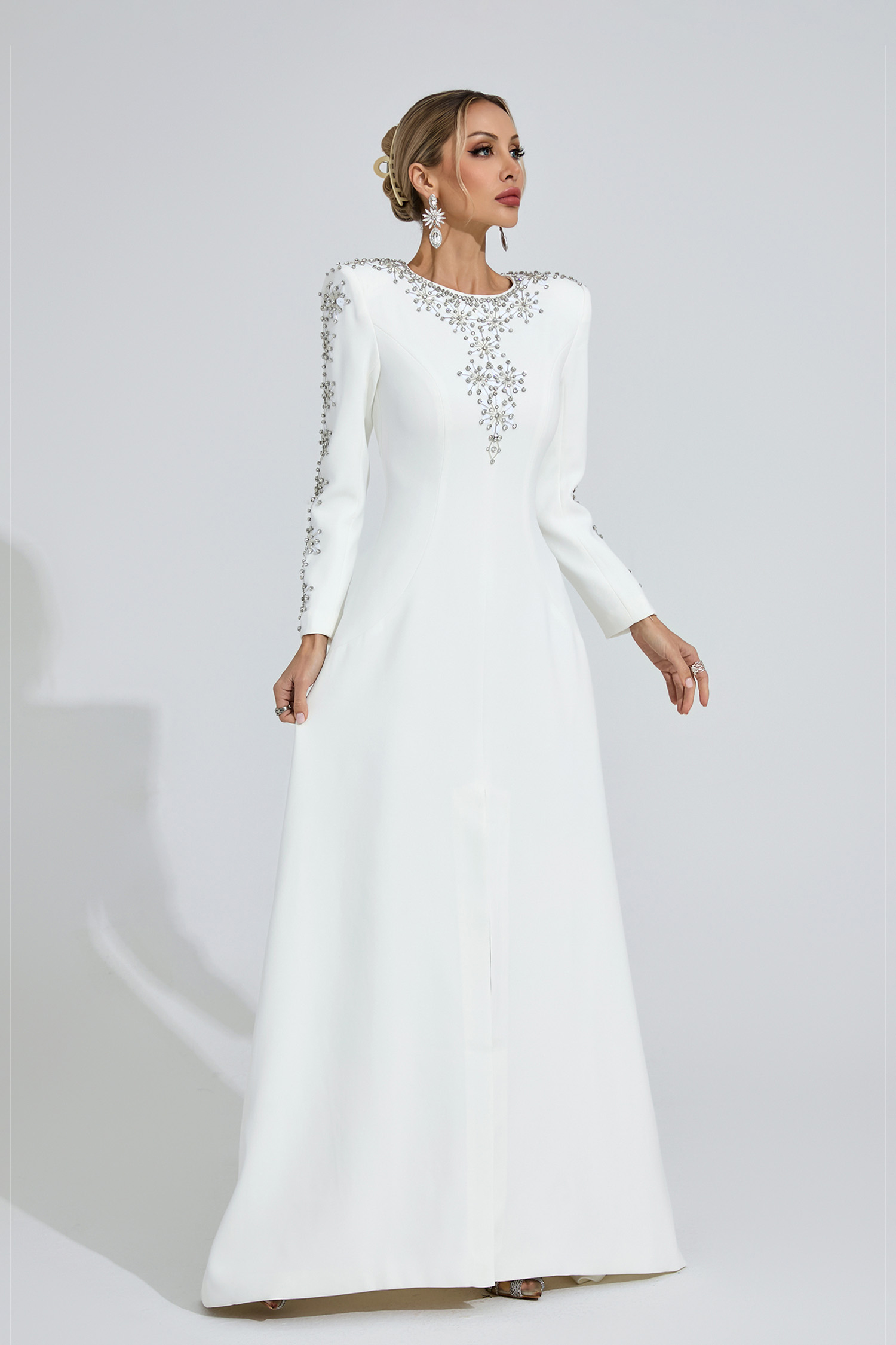 Lucinda White Diamond Maxi Dress