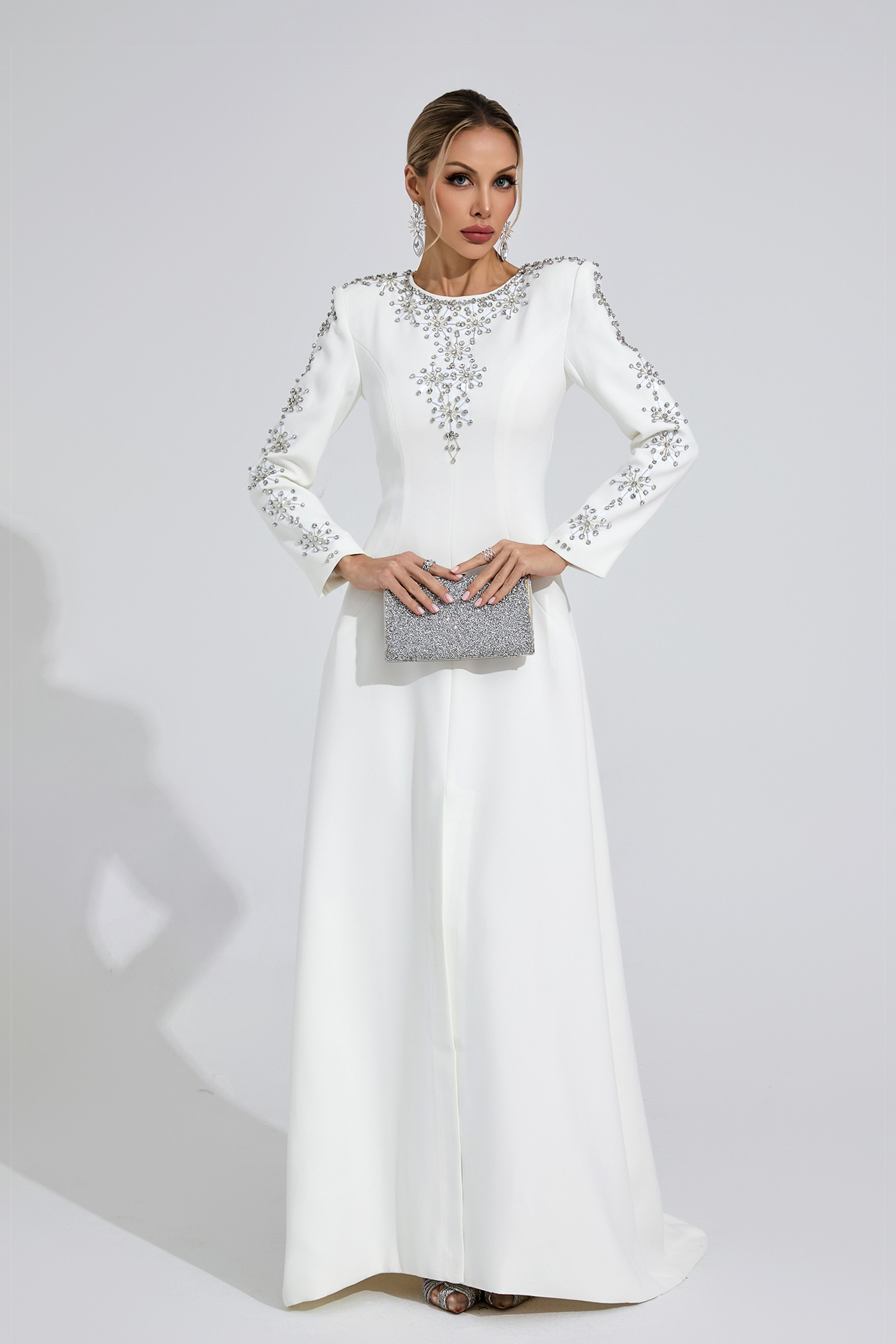 Lucinda White Diamond Maxi Dress