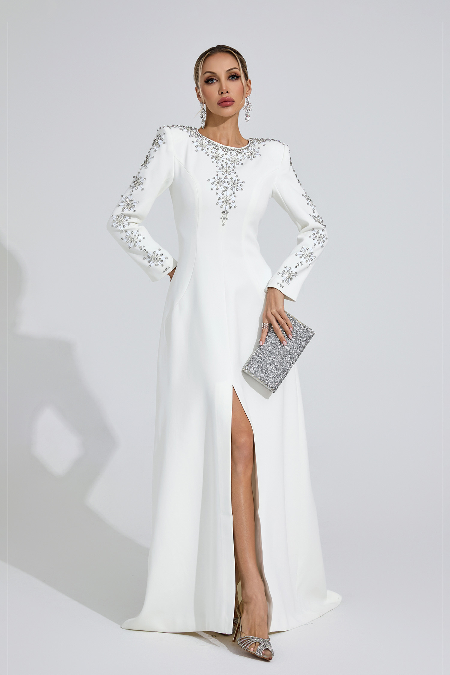 Lucinda White Diamond Maxi Dress
