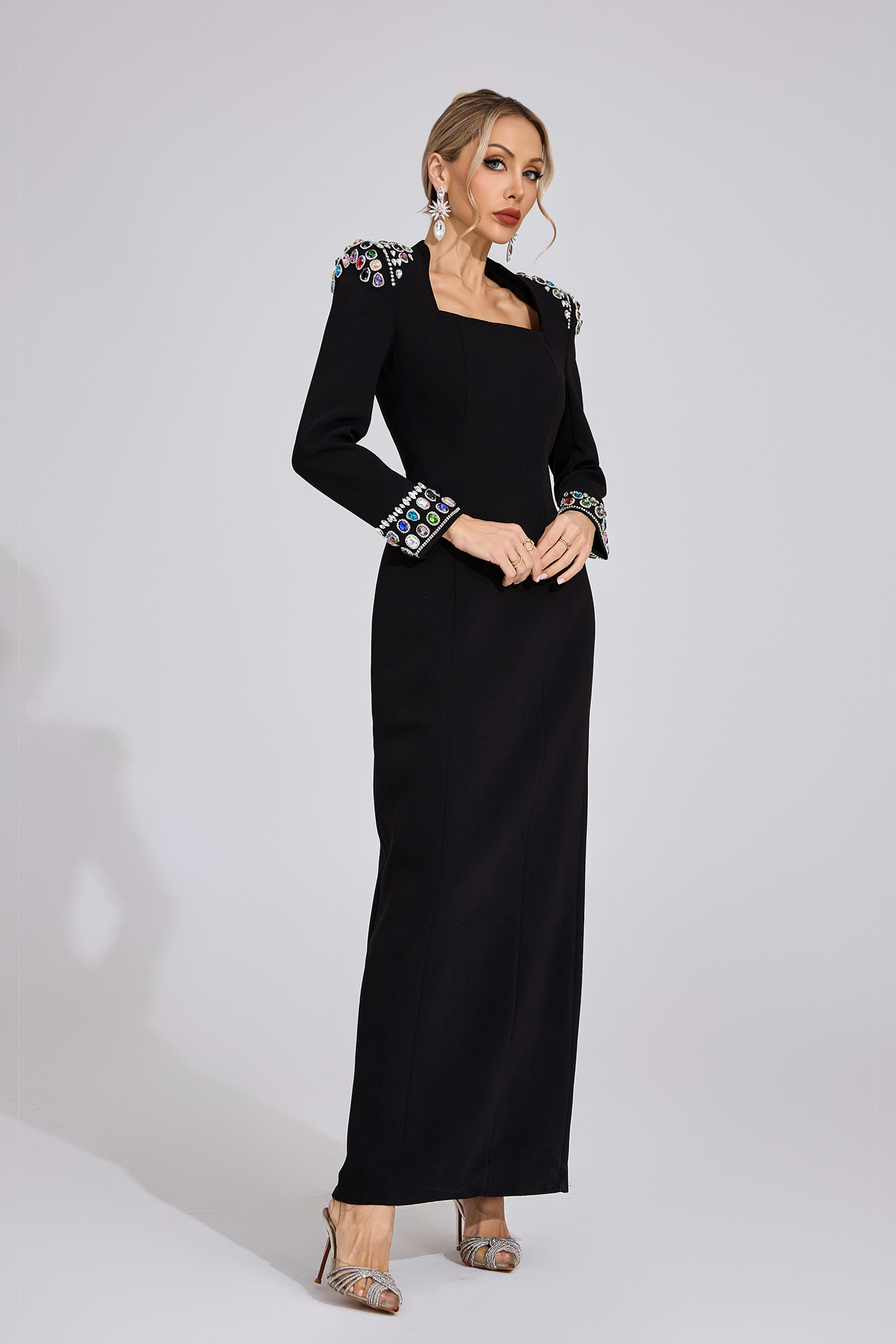 Eulalia Black Diamond Maxi Dress