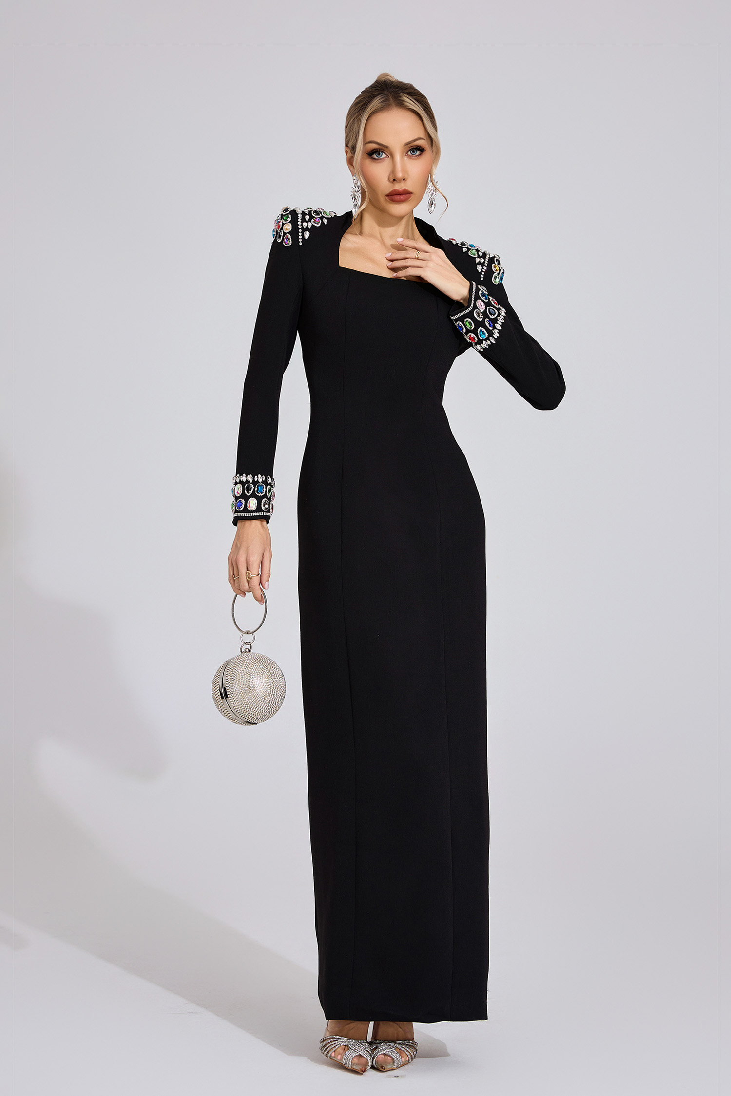 Eulalia Black Diamond Maxi Dress