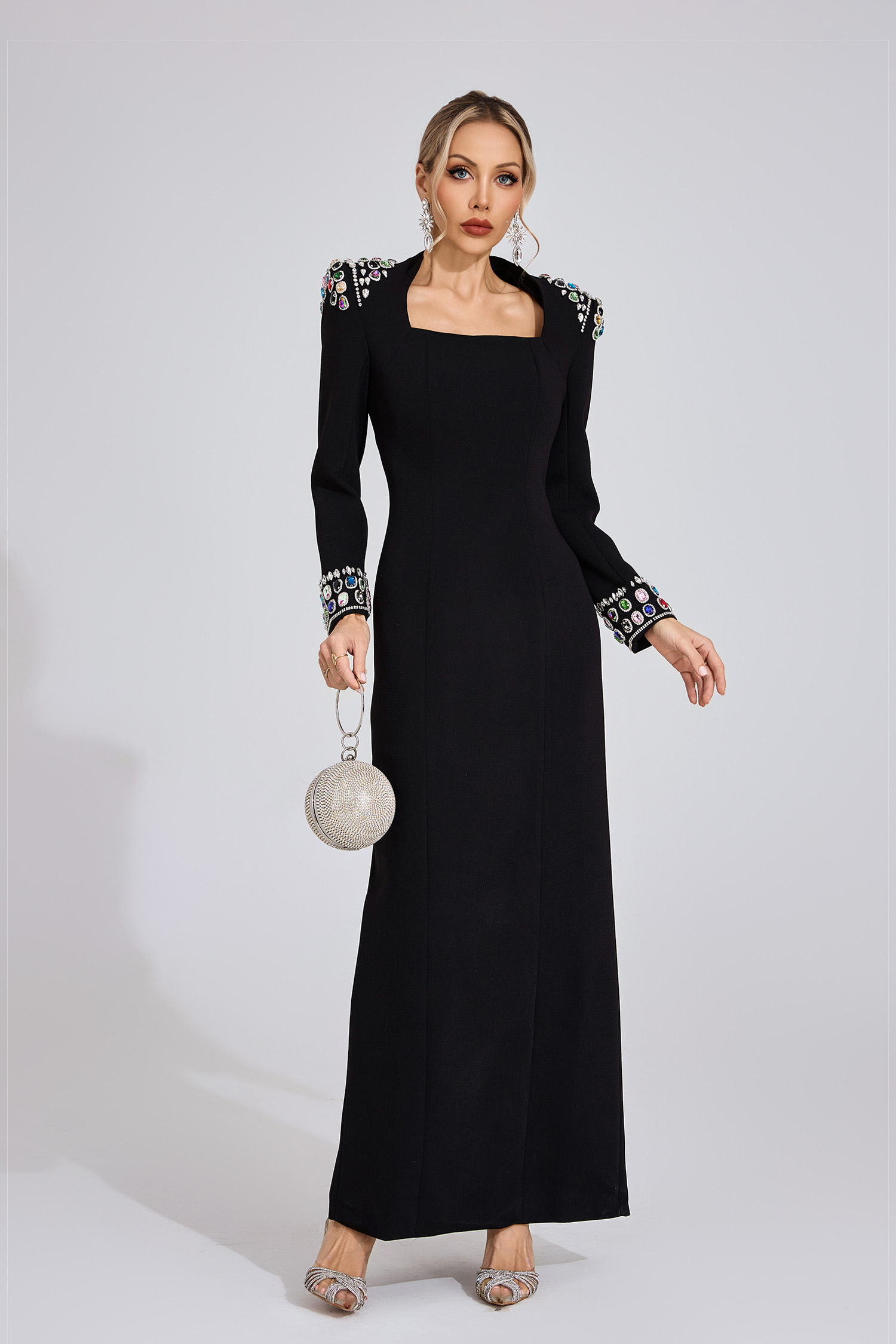 Eulalia Black Diamond Maxi Dress