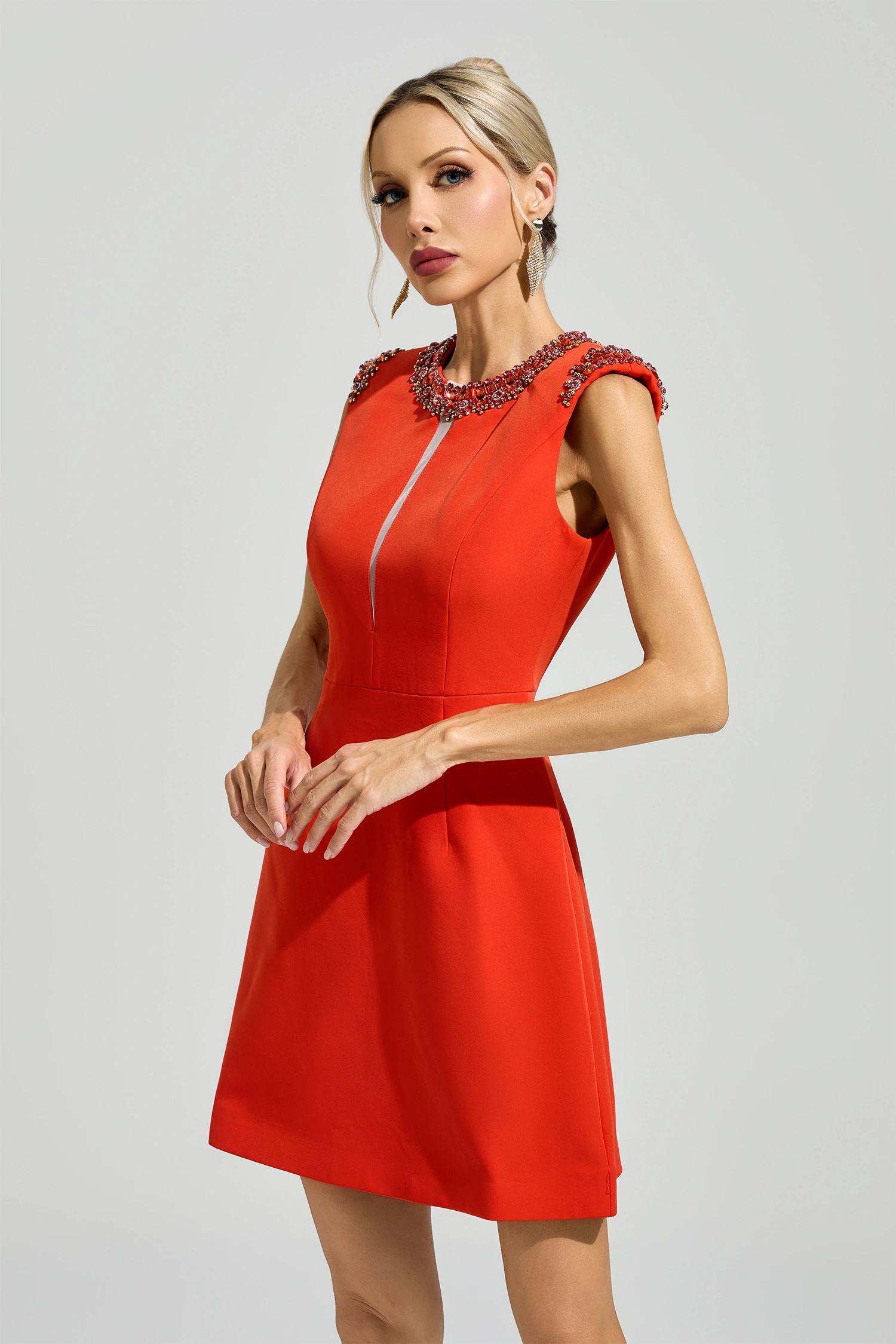 Wittgenstein Red Sleeveless Cocktail Dress