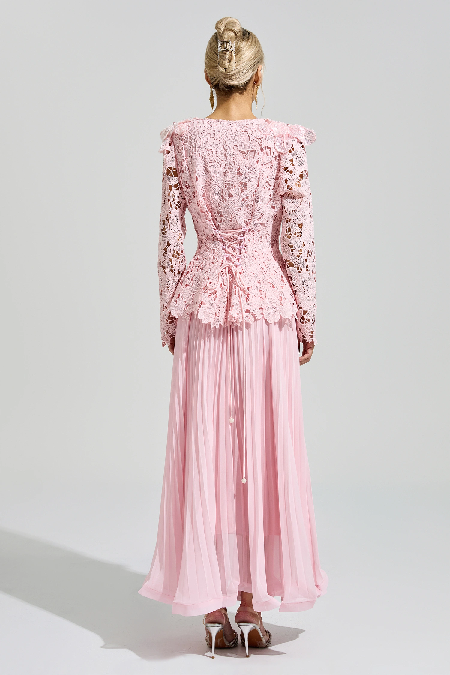 Reich Pink Lace Two Piece Dress
