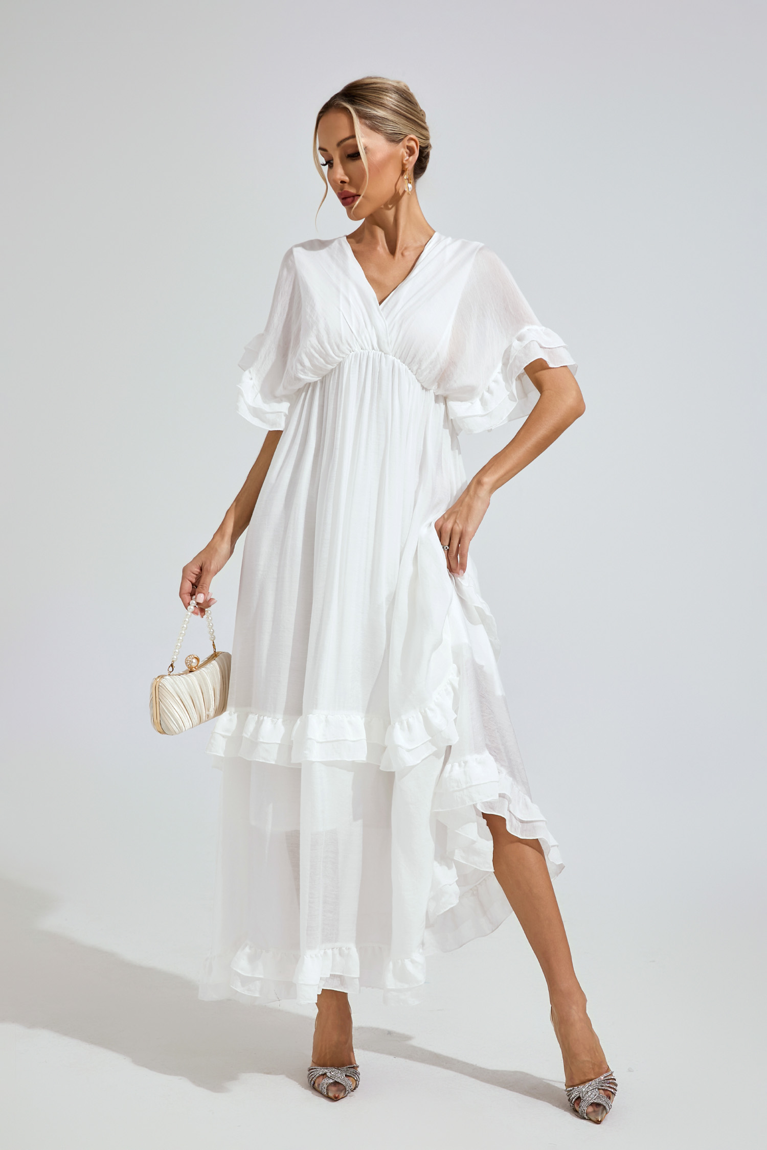 Axton White A-line Skater Dress