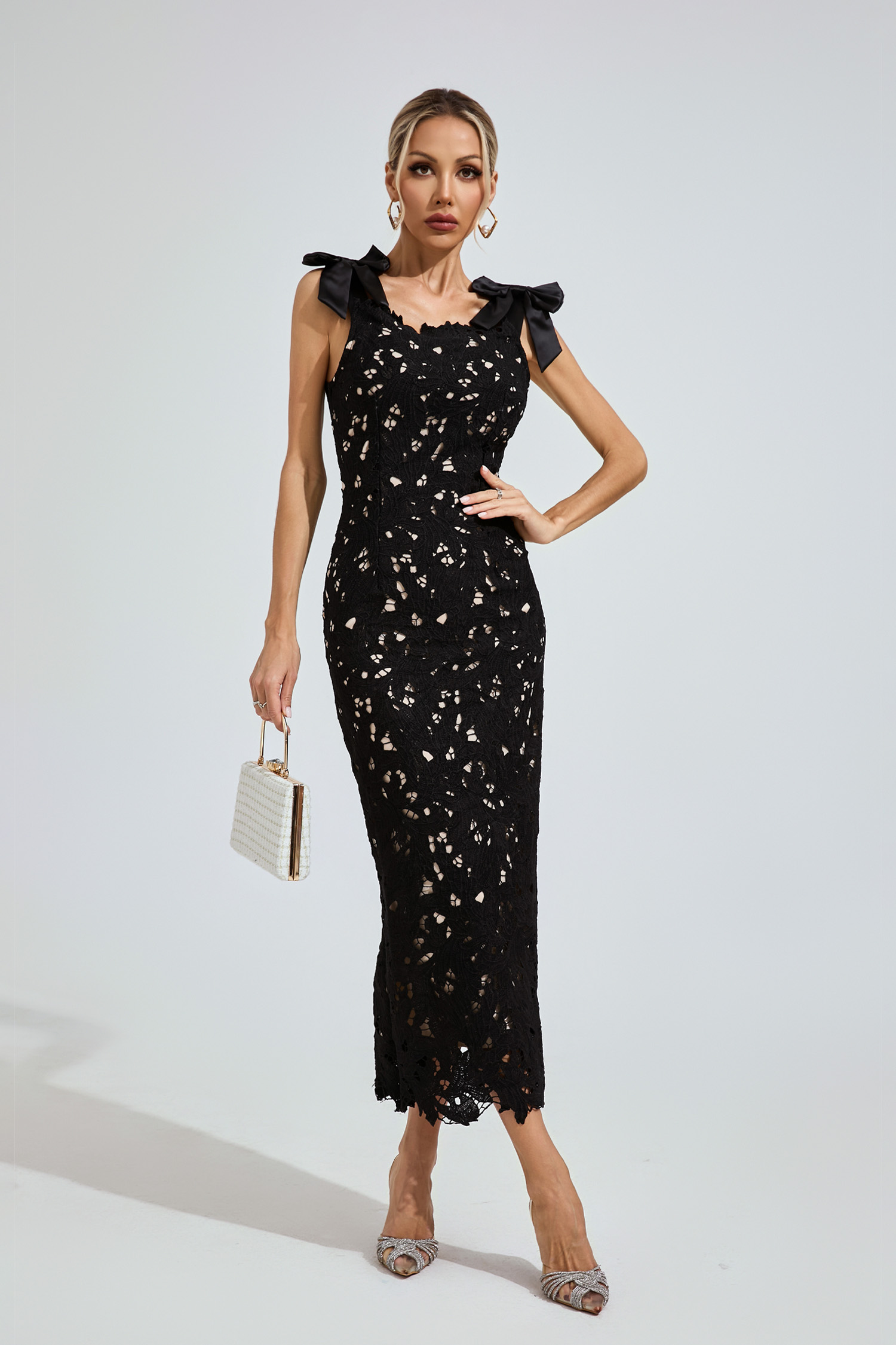 Irwin Ture Black Corset Maxi Dress