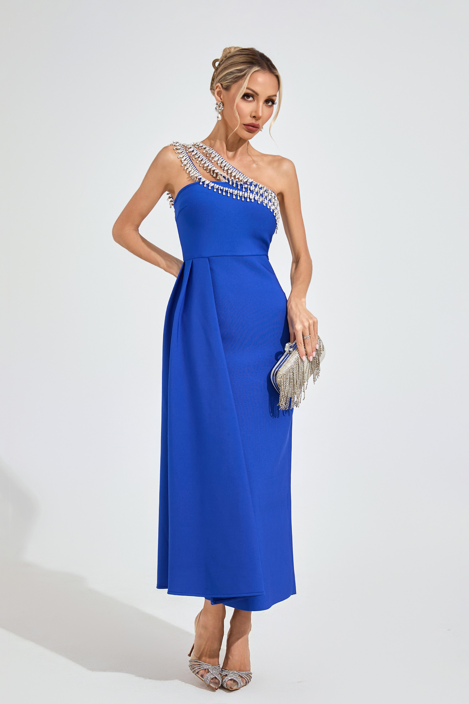 Flo Blue Strapless Diamond Dress