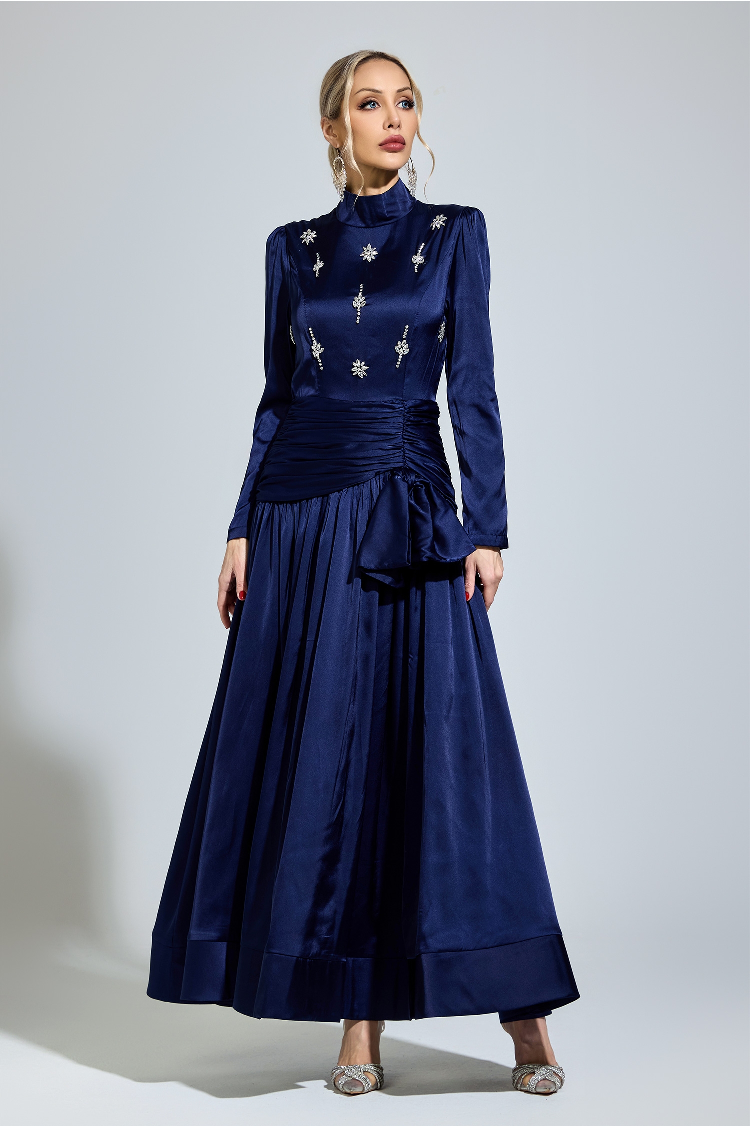Cohen Blue Diamond Long Sleeve Dress