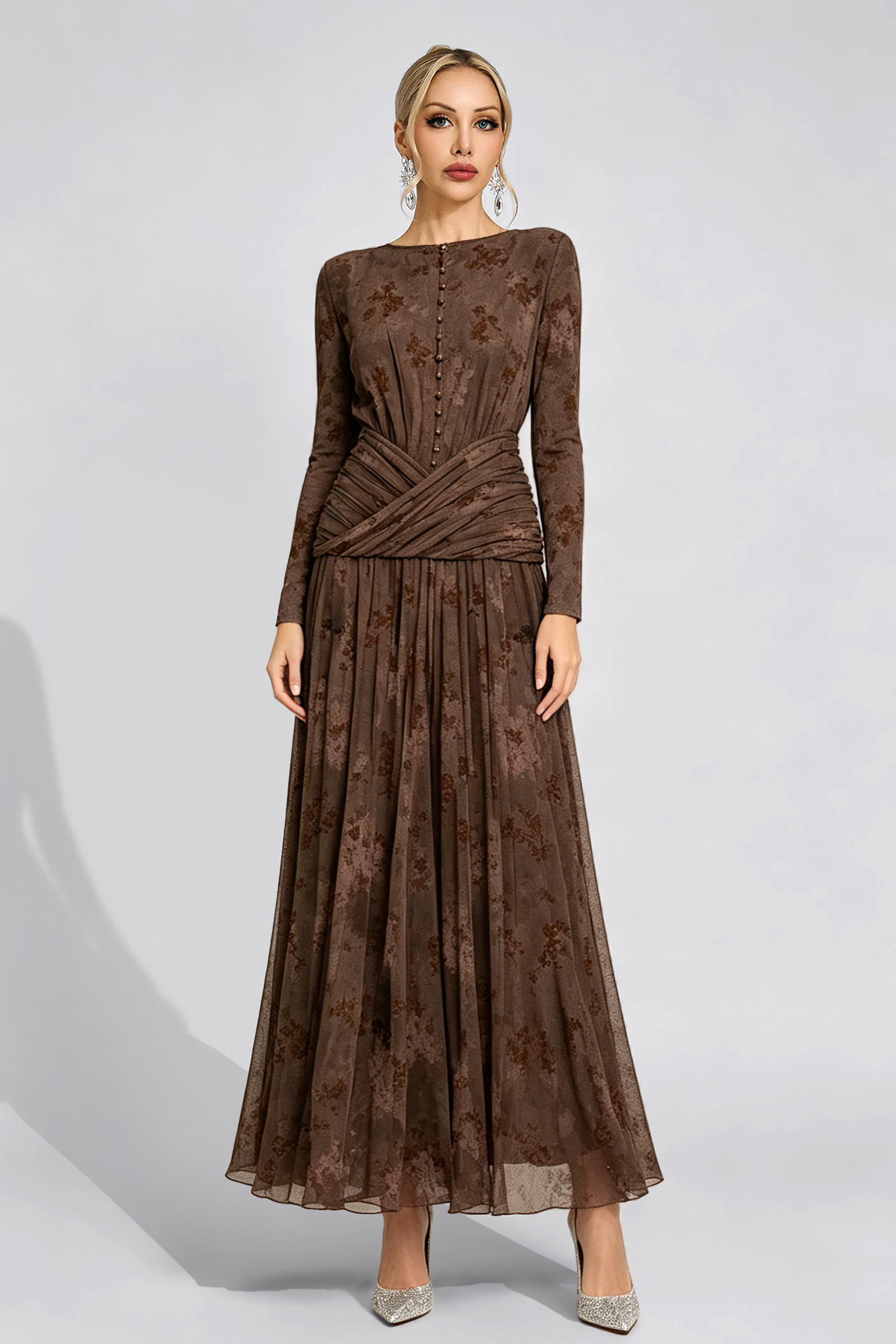 Butler Brown Pleated Maxi Dress