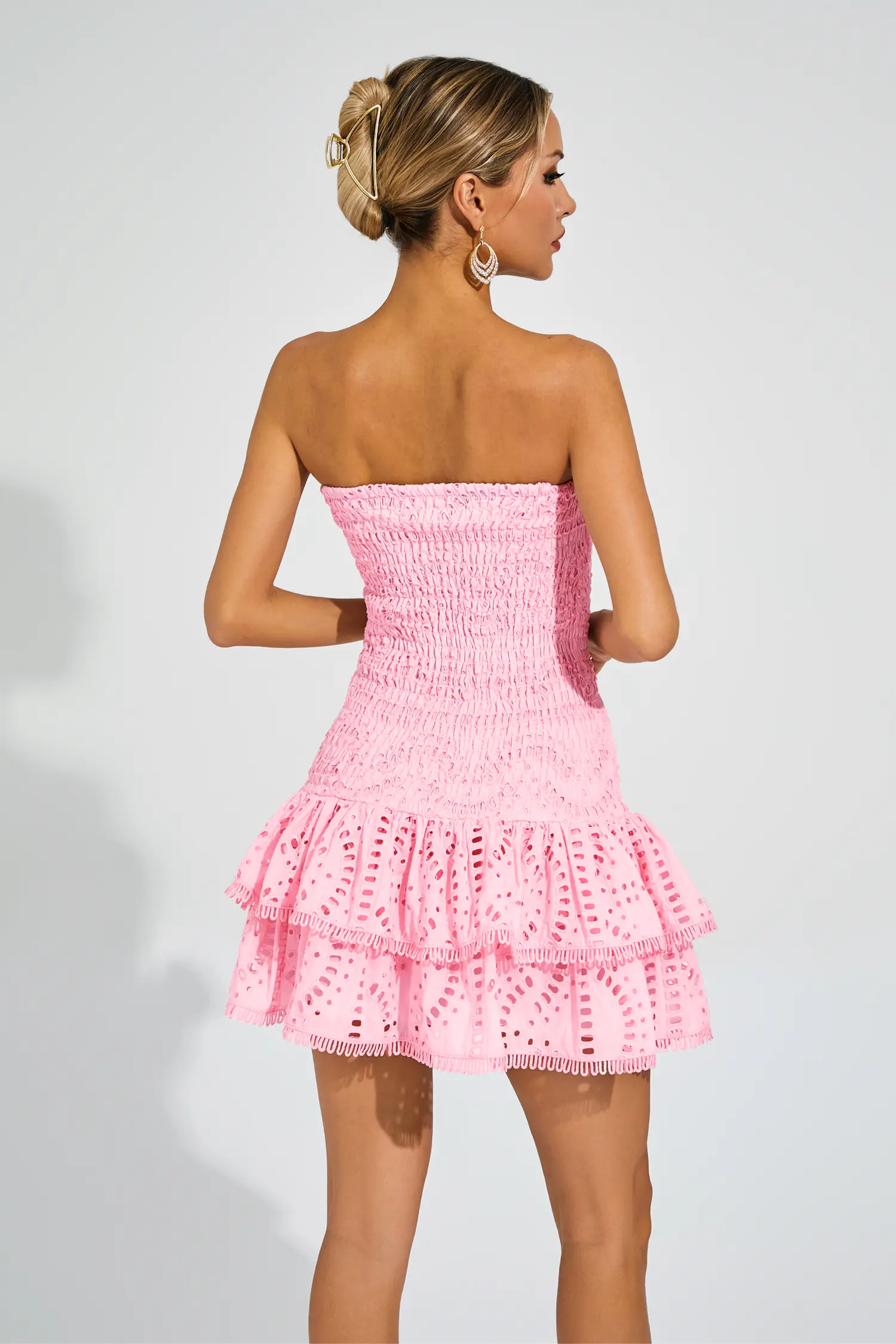 Bridget Pink Ruffle Mini Dress-CATCHALL
