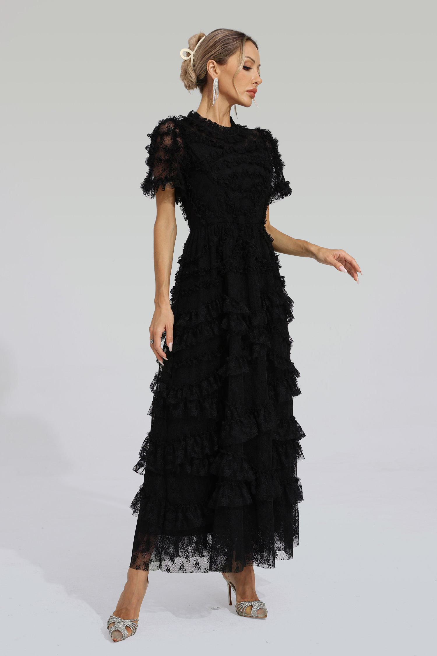 Saroyan Black Floral Midi Dress