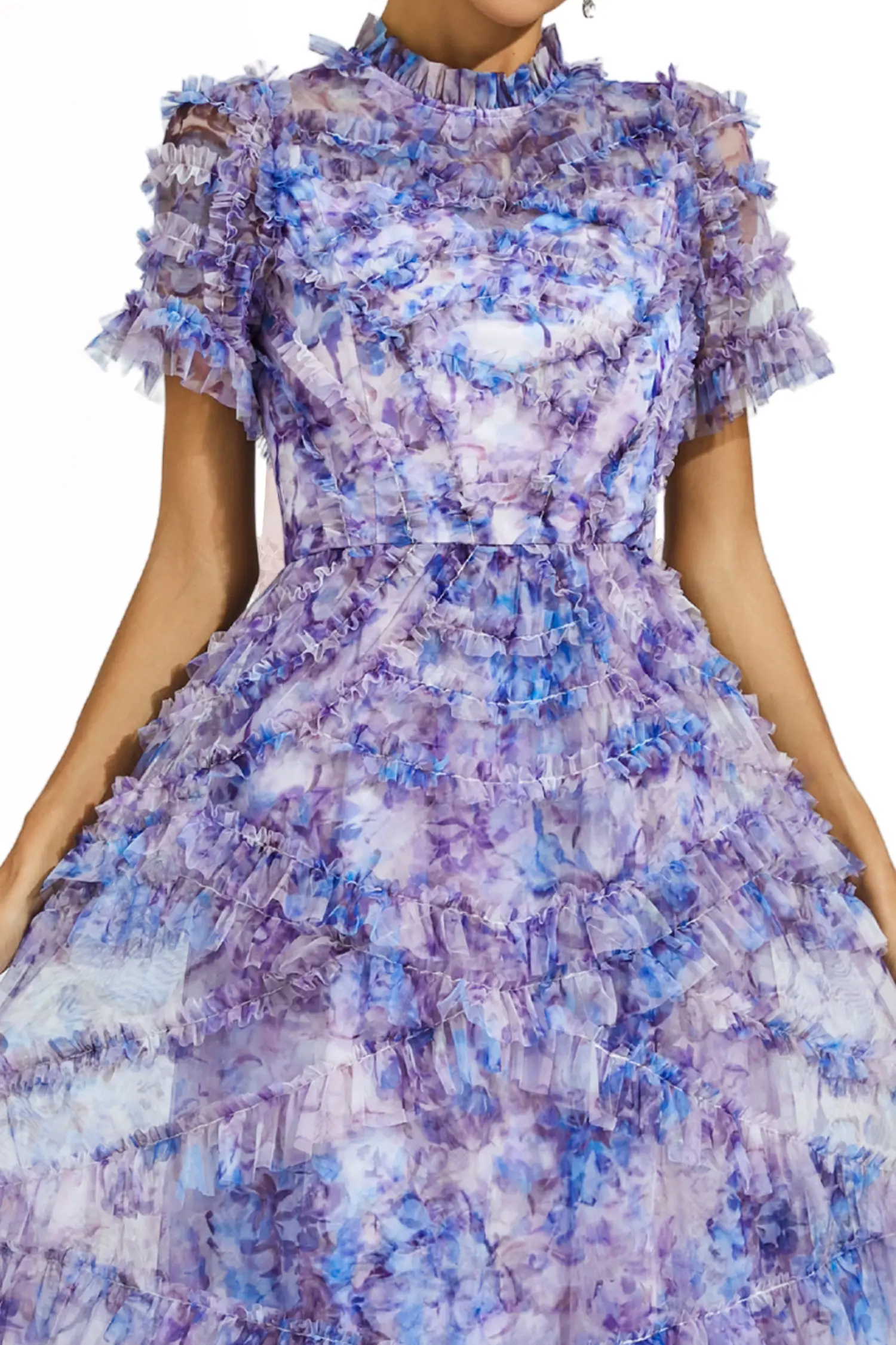 Saroyan Purple Floral Midi Dress-CATCHALL