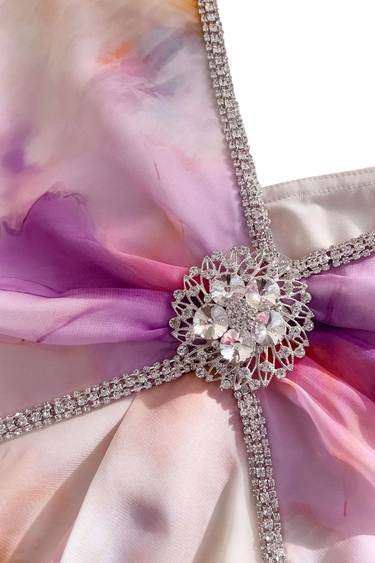 Tyler Purple Diamond V neck Midi Dress-CATCHALL