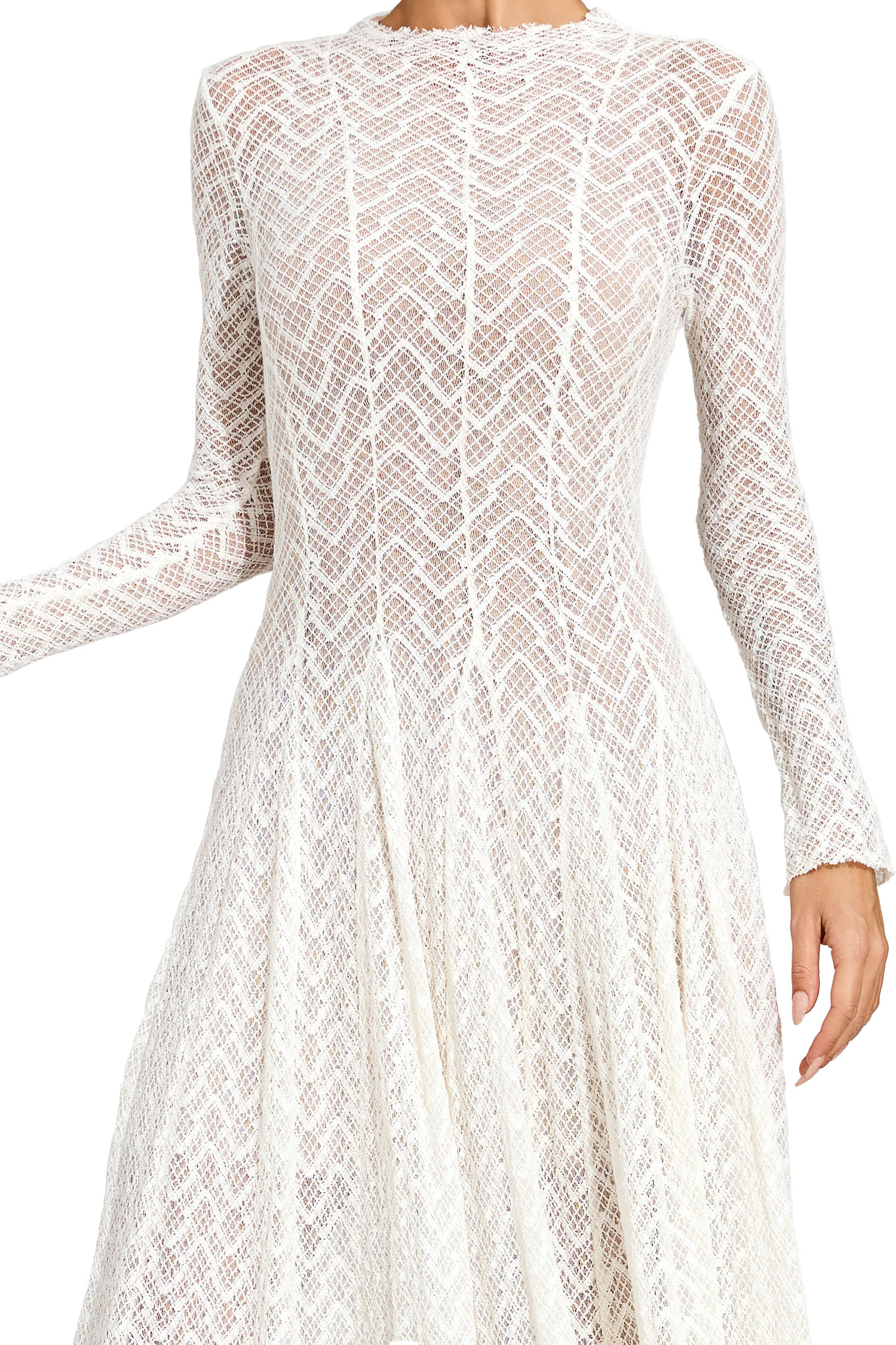 Armstrong White Lace Long Sleeve Dress