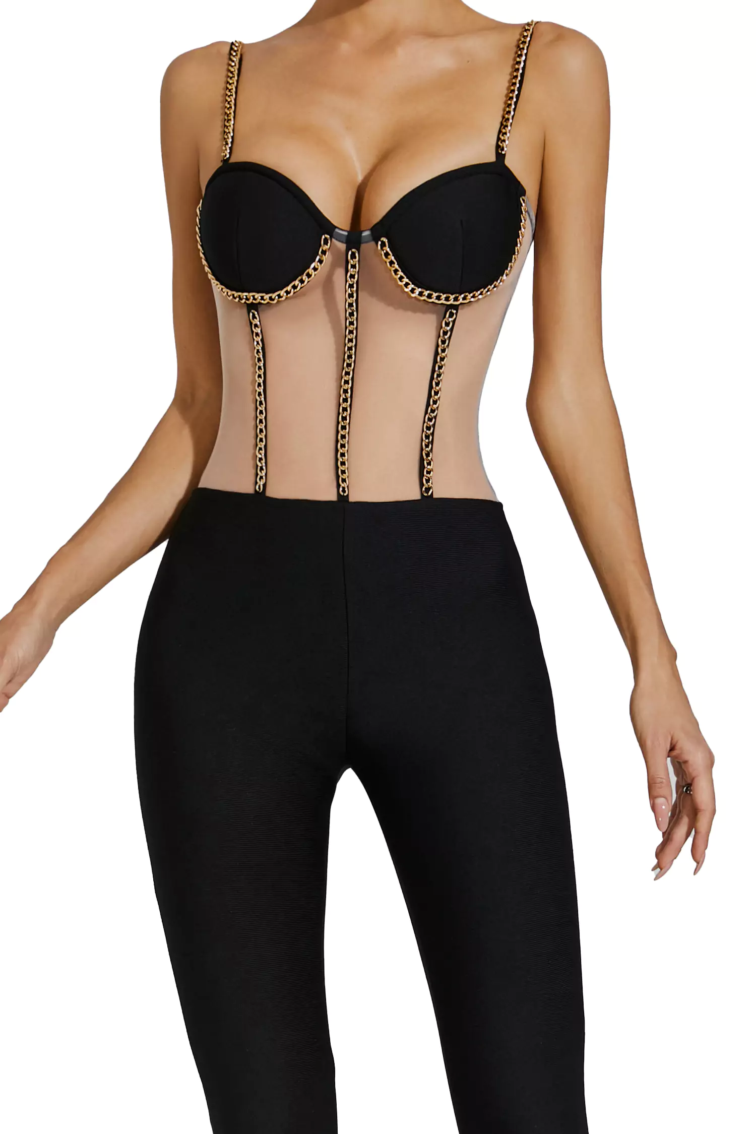 Marlowe Black Mesh Jumpsuit-CATCHALL