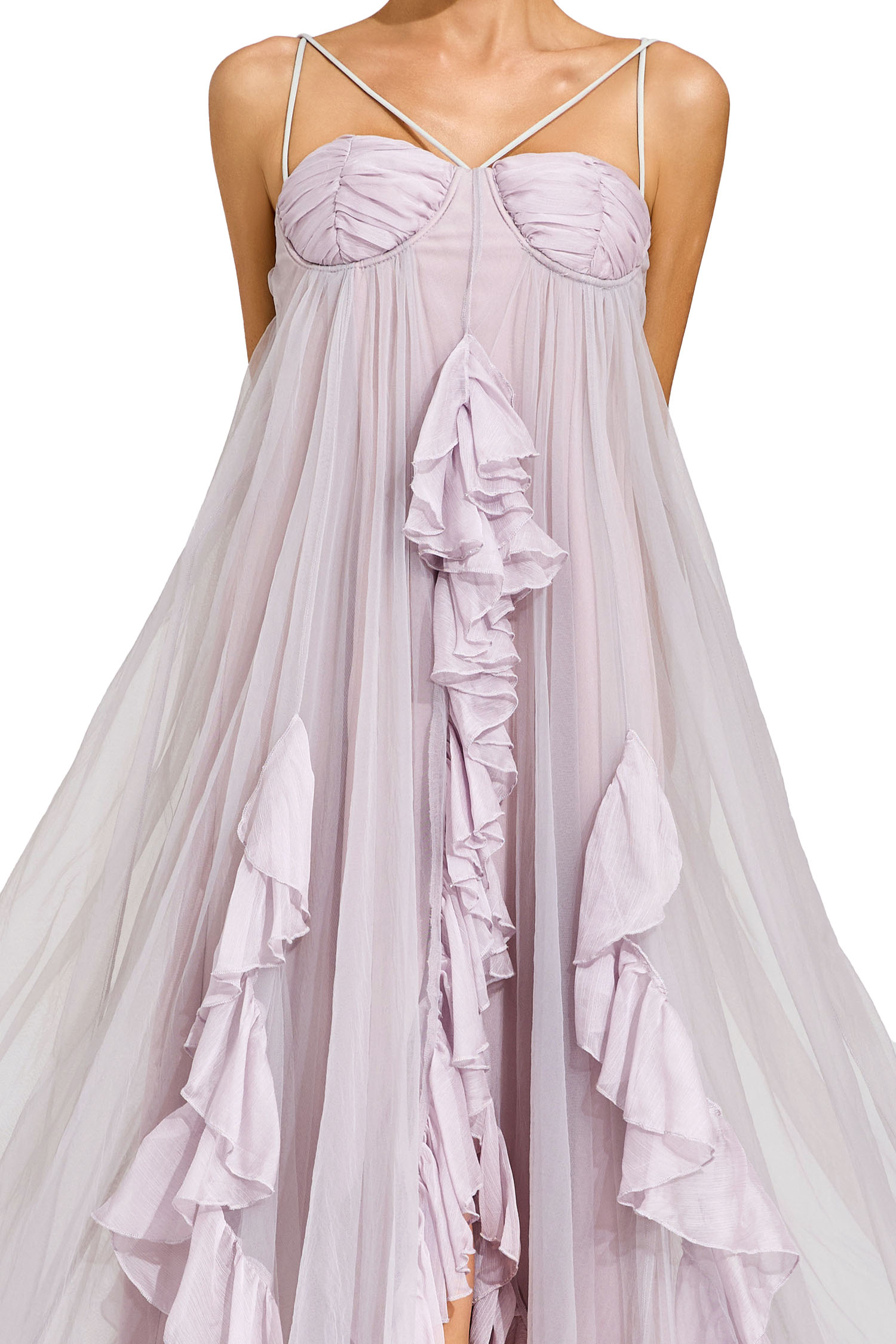 Yvonne Purple Slit Mesh Dress