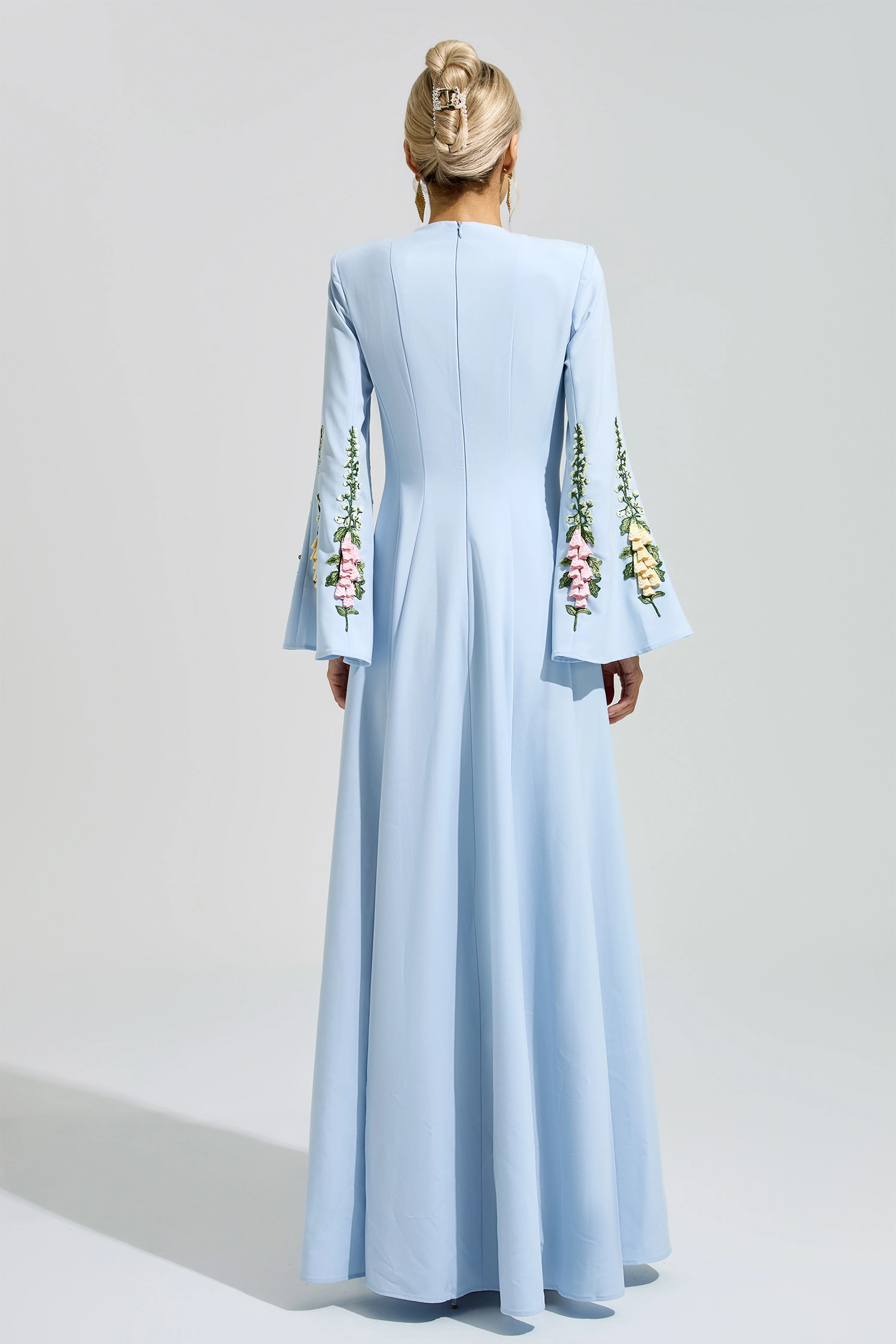 Franklin Blue Embroidered Flower Dress